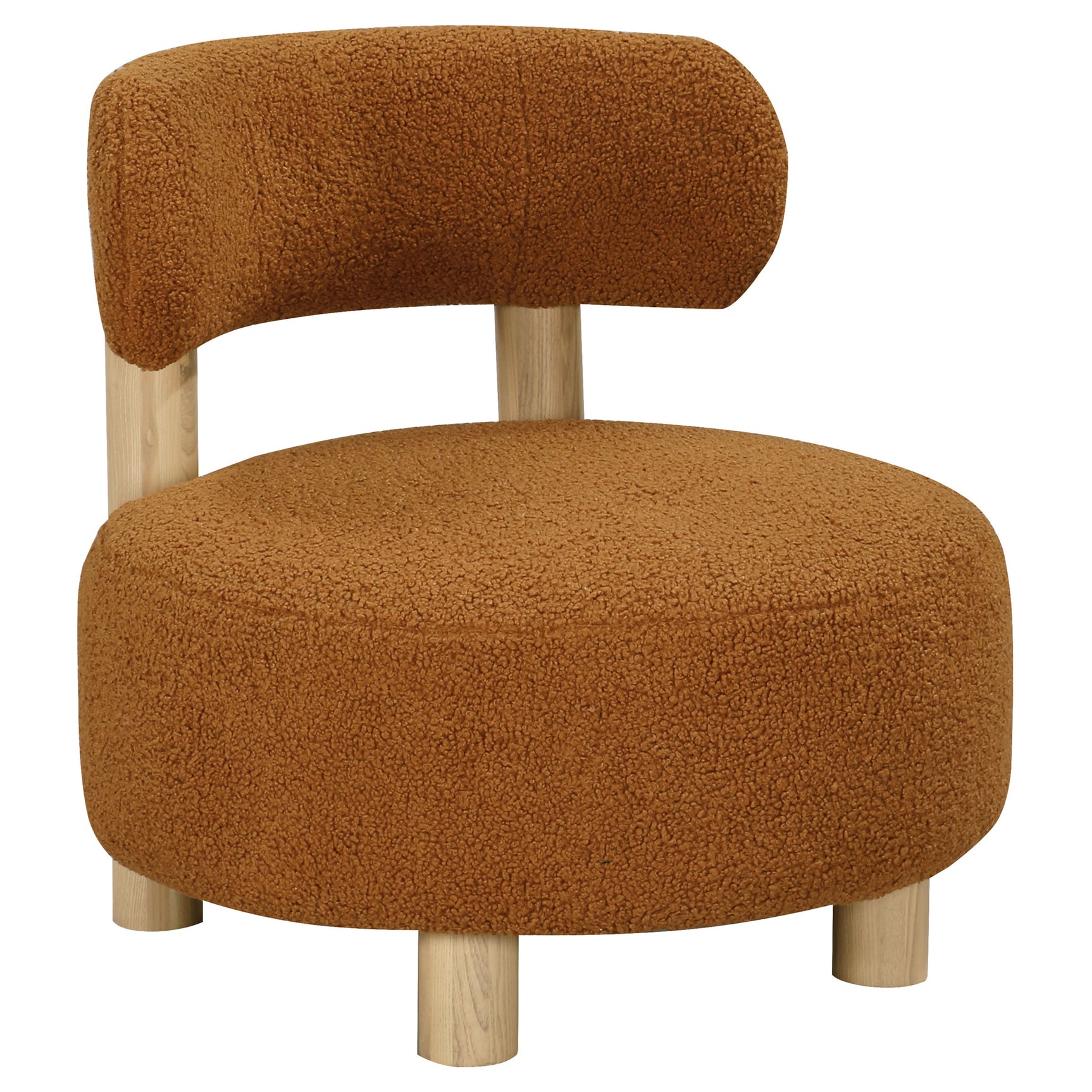 Tampa Furniture Outlet - Coaster - Zonie Boucle Upholstered Barrel Back Accent Chair Orange - 903167