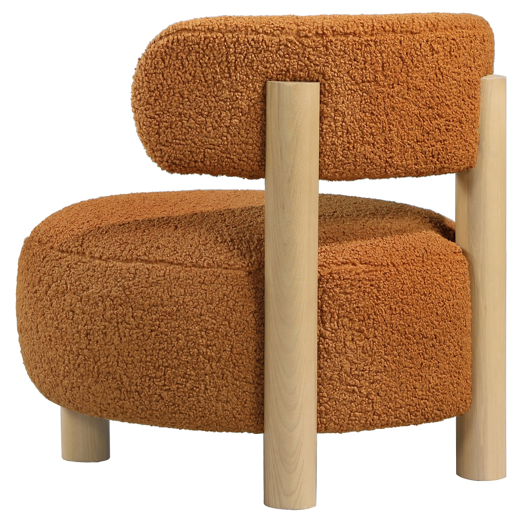 Zonie Boucle Upholstered Barrel Back Accent Chair Orange - Tampa Furniture Outlet