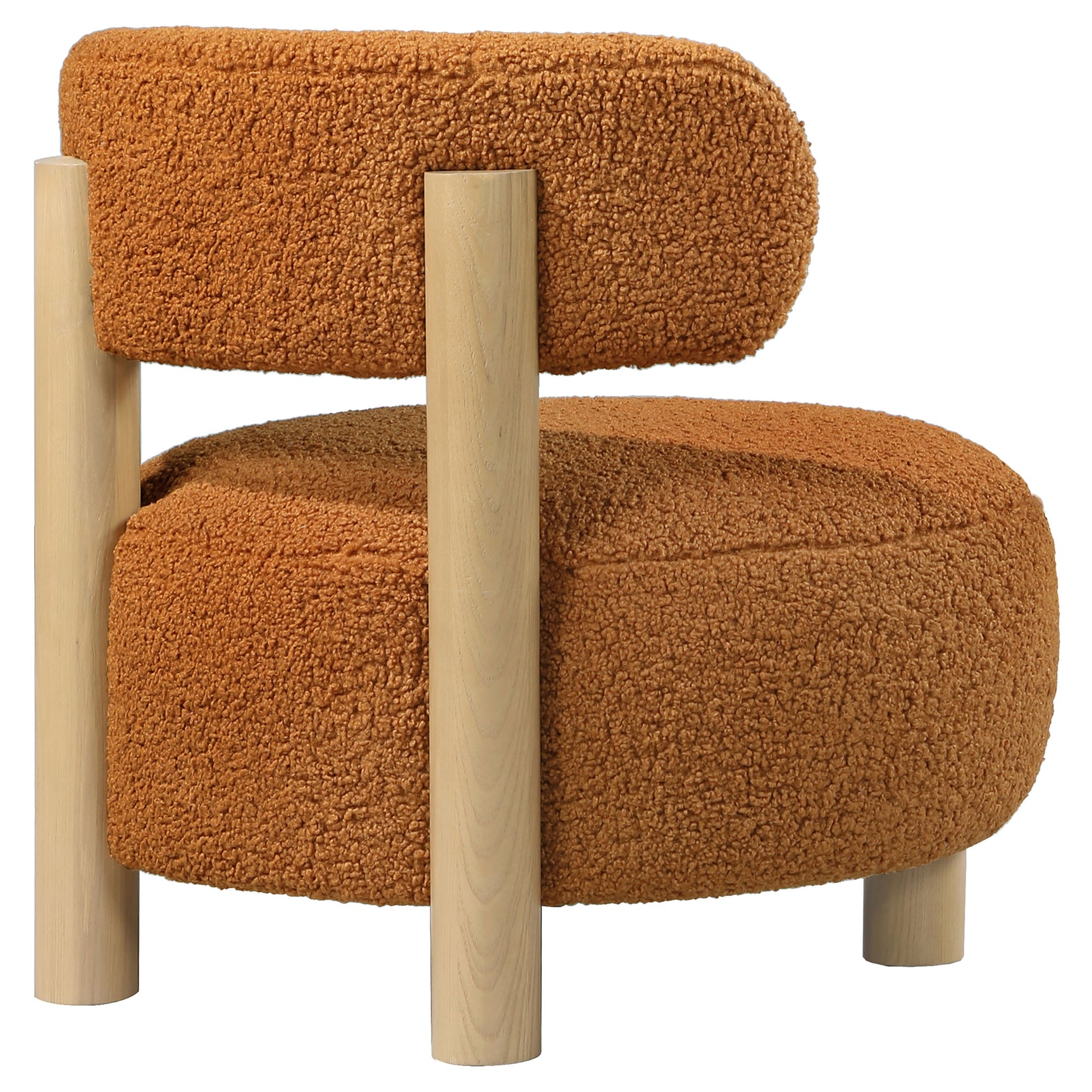 Zonie Boucle Upholstered Barrel Back Accent Chair Orange - Tampa Furniture Outlet