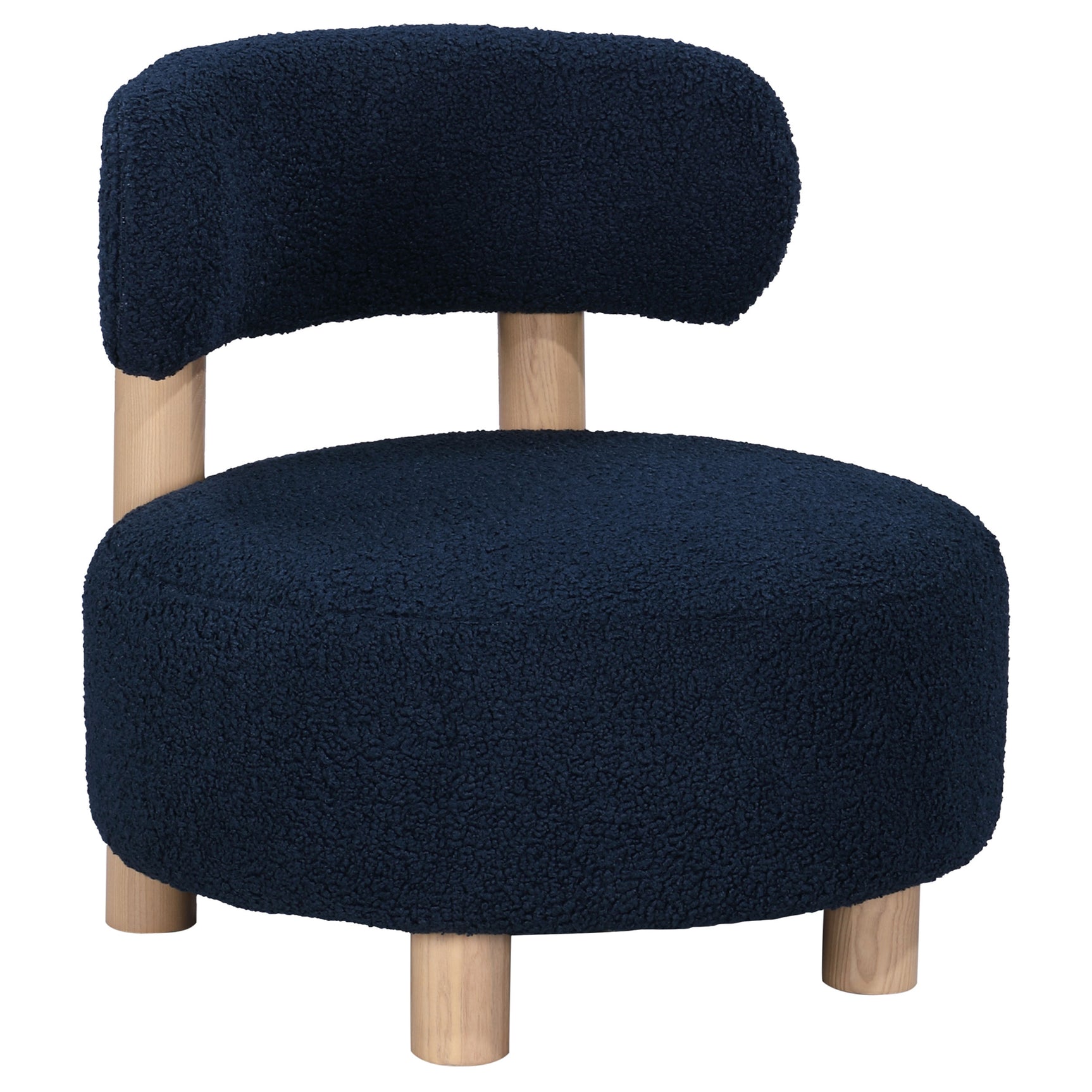 Tampa Furniture Outlet - Coaster - Zonie Boucle Upholstered Barrel Back Accent Chair Blue - 903168
