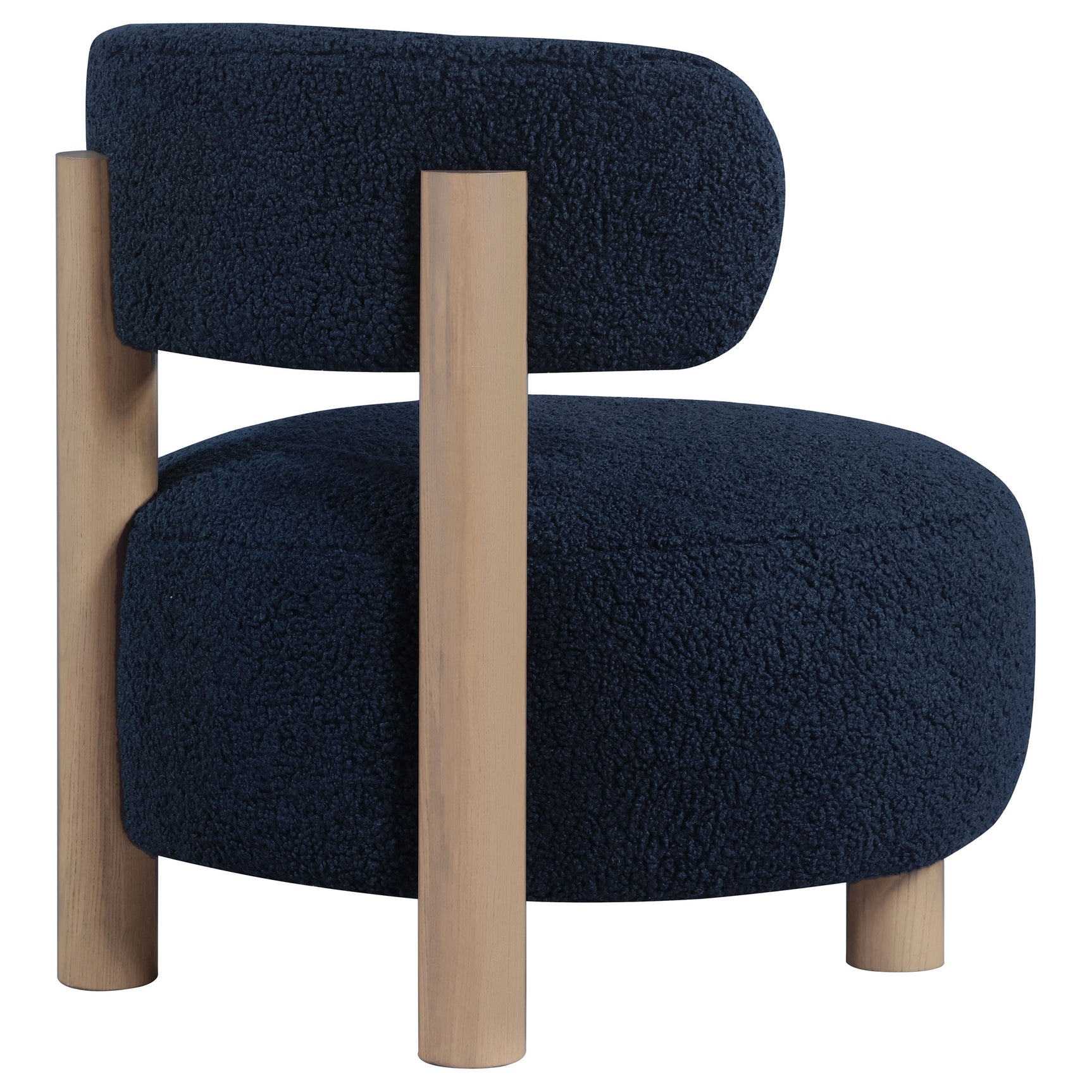 Zonie Boucle Upholstered Barrel Back Accent Chair Blue - Tampa Furniture Outlet