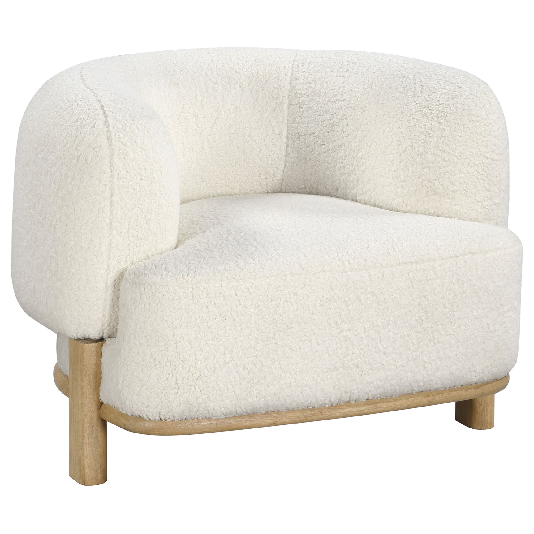 Tampa Furniture Outlet - Coaster - Lawler Upholstered Barrel Back Accent Chair Ivory and Natural - 903169