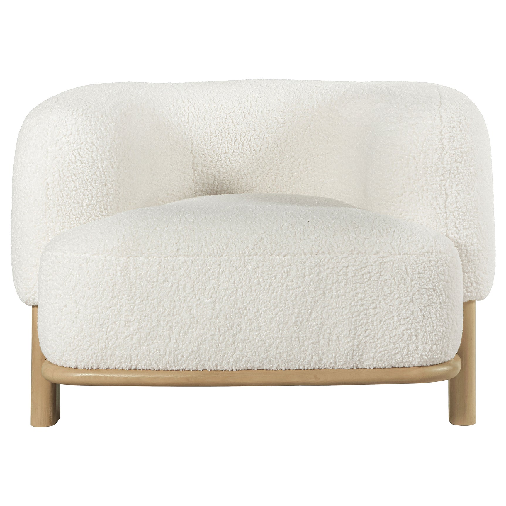 Lawler Upholstered Barrel Back Accent Chair Ivory and Natural