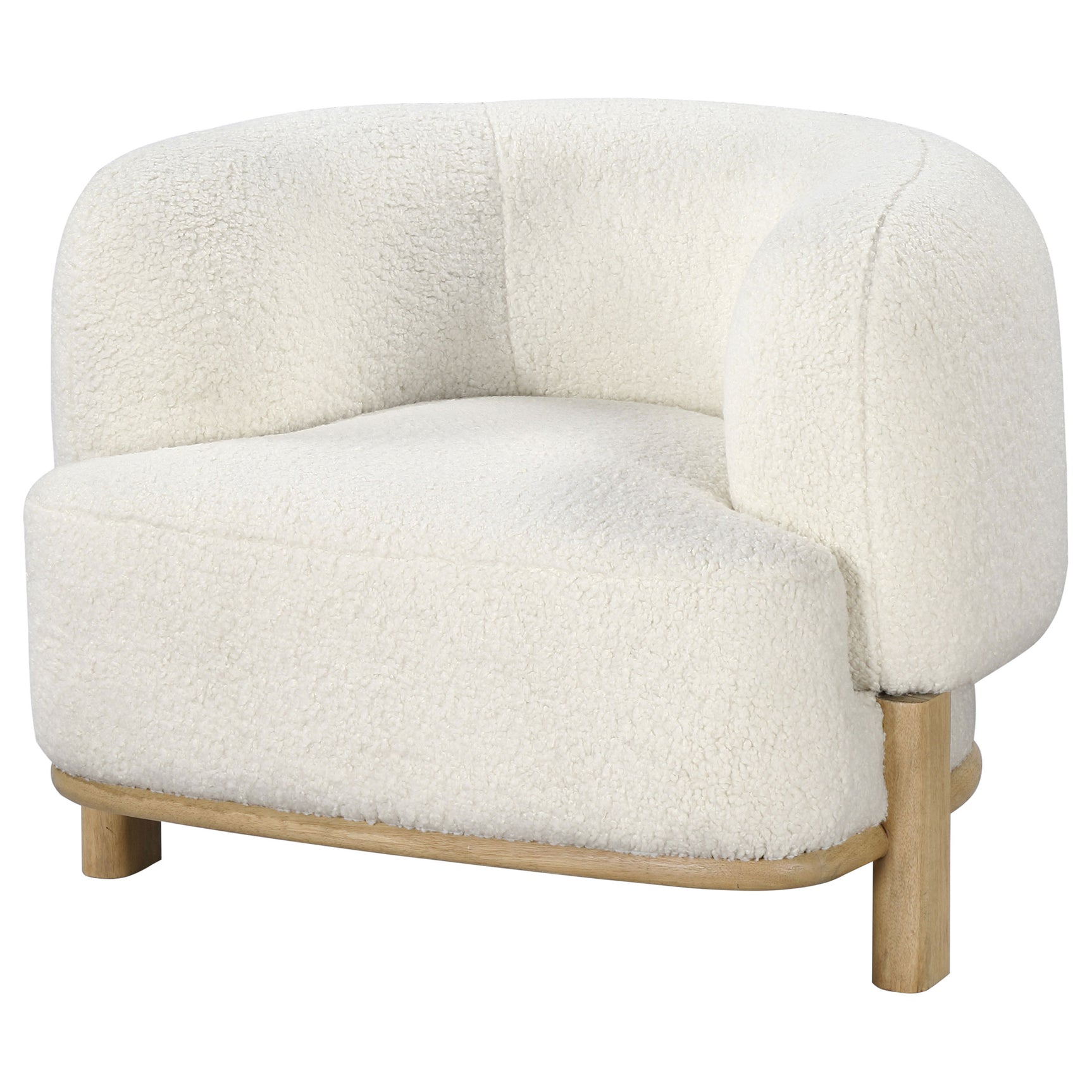Lawler Upholstered Barrel Back Accent Chair Ivory and Natural - Tampa Furniture Outlet