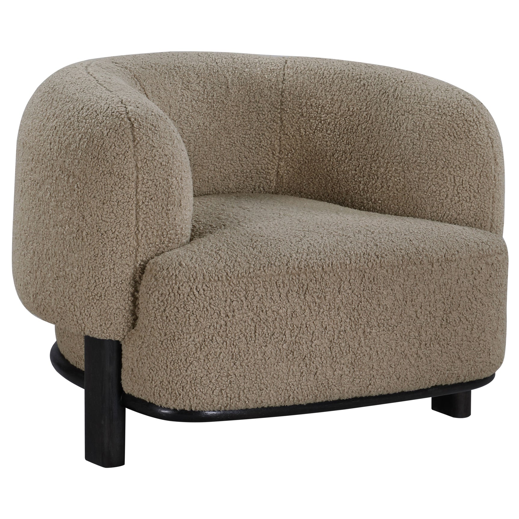 Tampa Furniture Outlet - Coaster - Lawler Upholstered Barrel Back Accent Chair Brown and Black - 903170