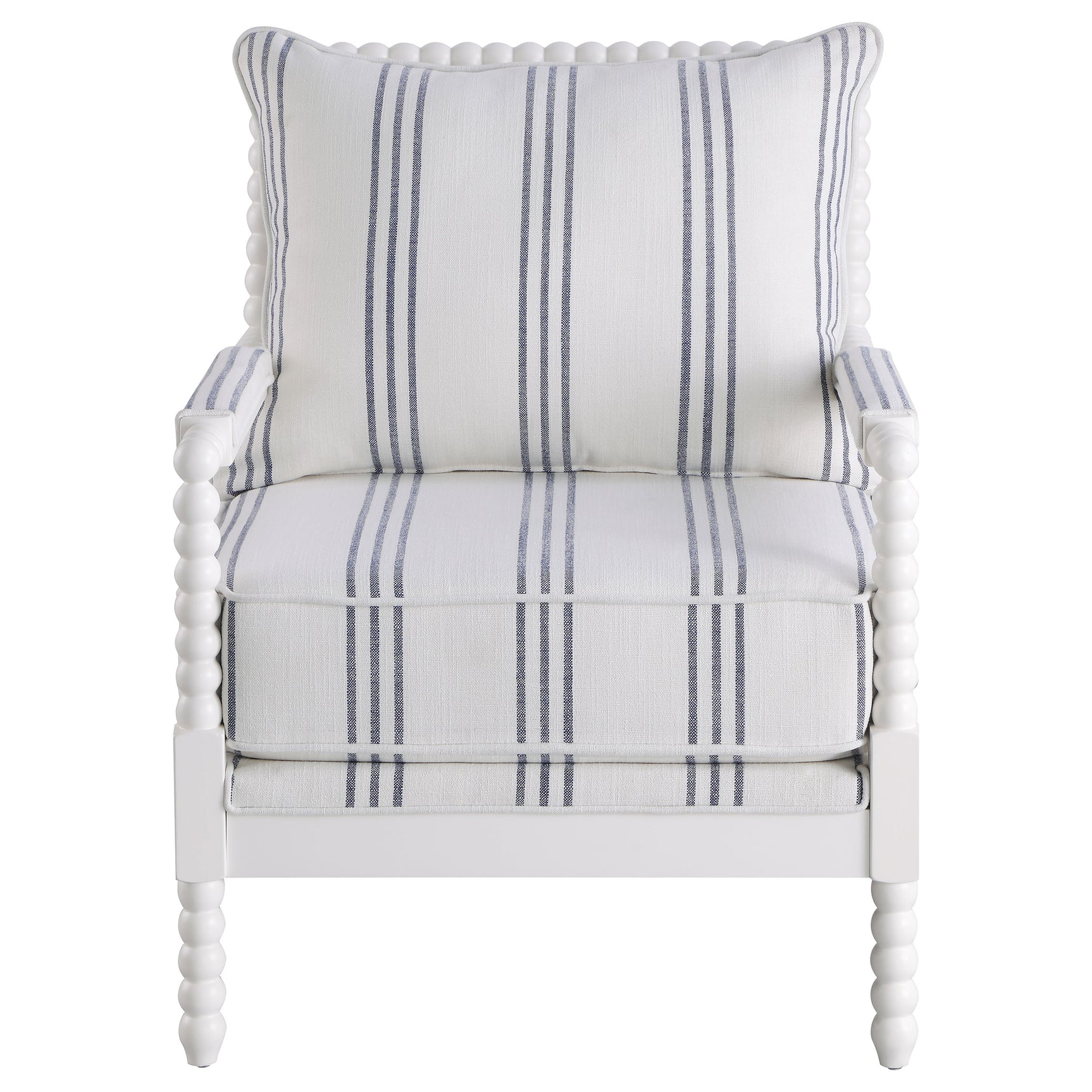 Blanchett Upholstered Bobbin Accent Chair White - Tampa Furniture Outlet