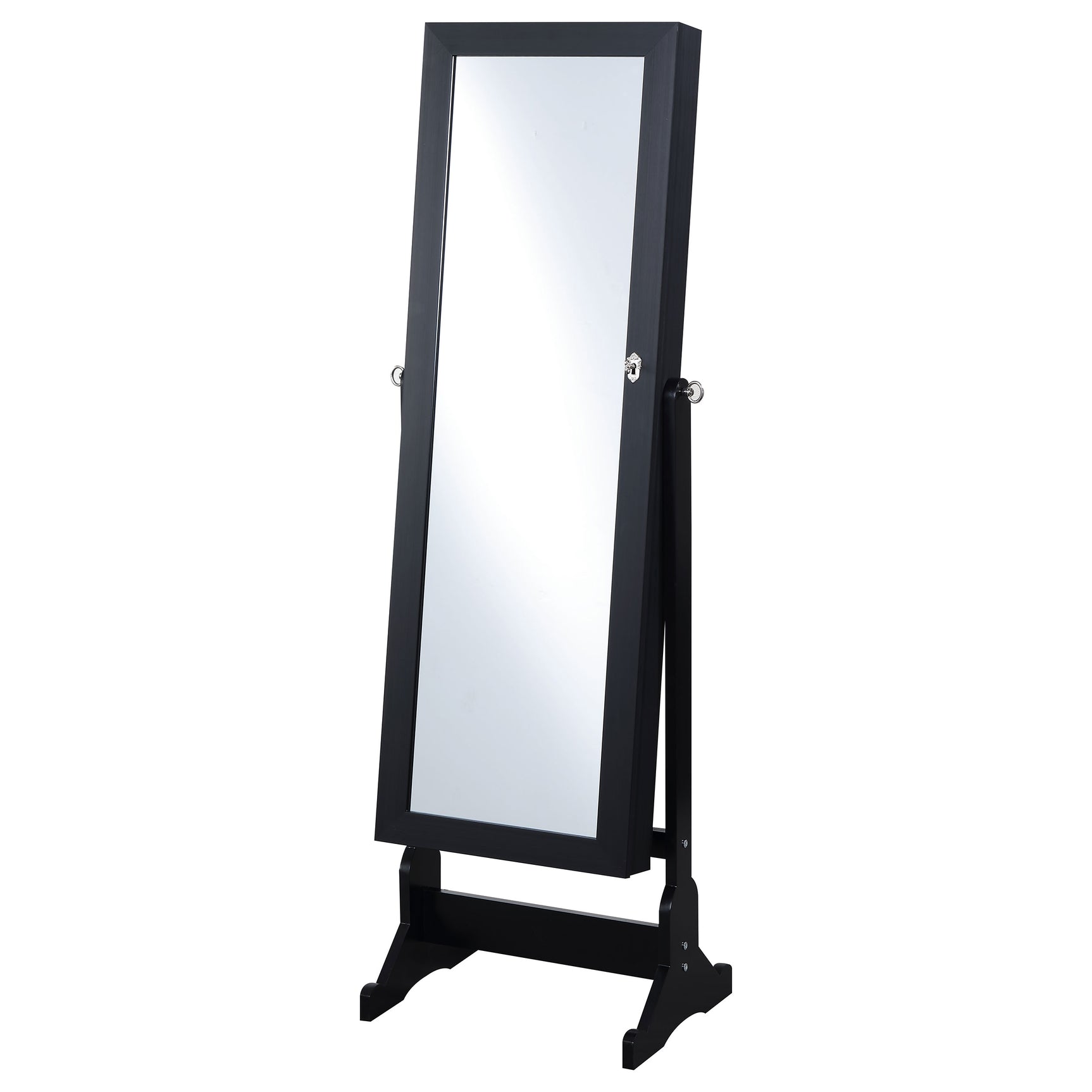 Tampa Furniture Outlet - Coaster - Tutuola Cheval Mirror with Jewelry Storage Black - 904039
