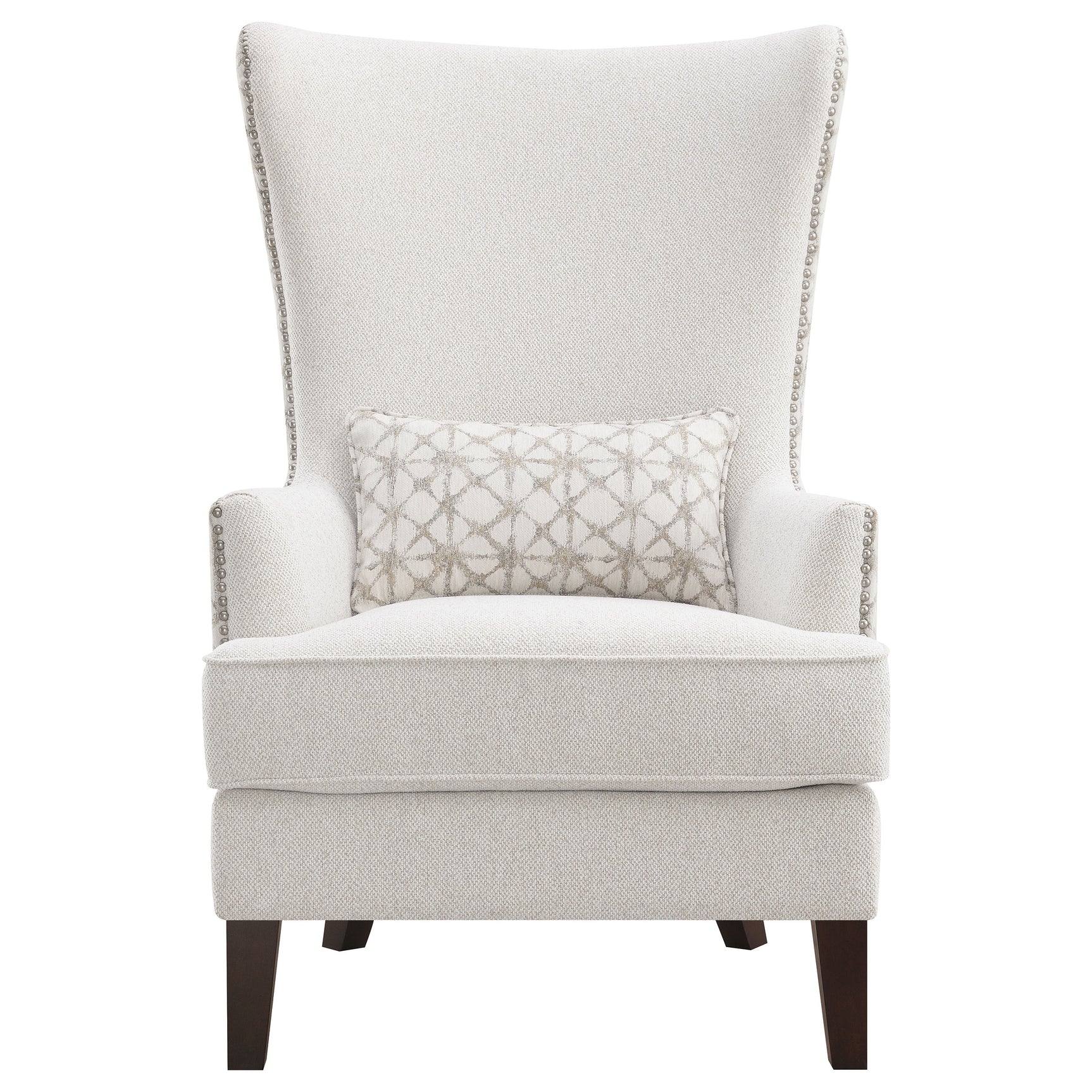 Pippin Upholstered High Wingback Accent Chair Latte - Tampa Furniture Outlet