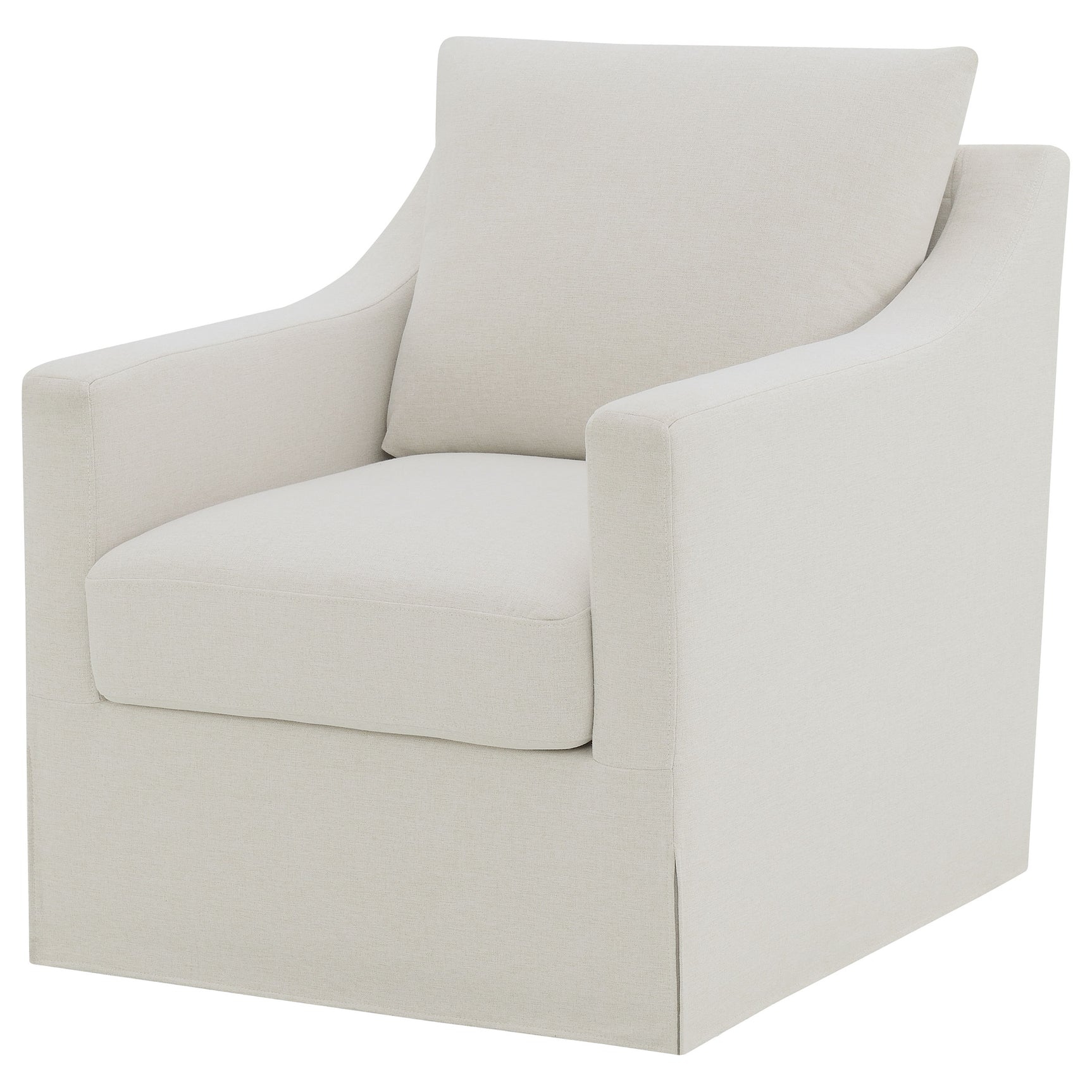 Winter Upholstered Sloped Arm Accent Swivel Chair Beige - Tampa Furniture Outlet