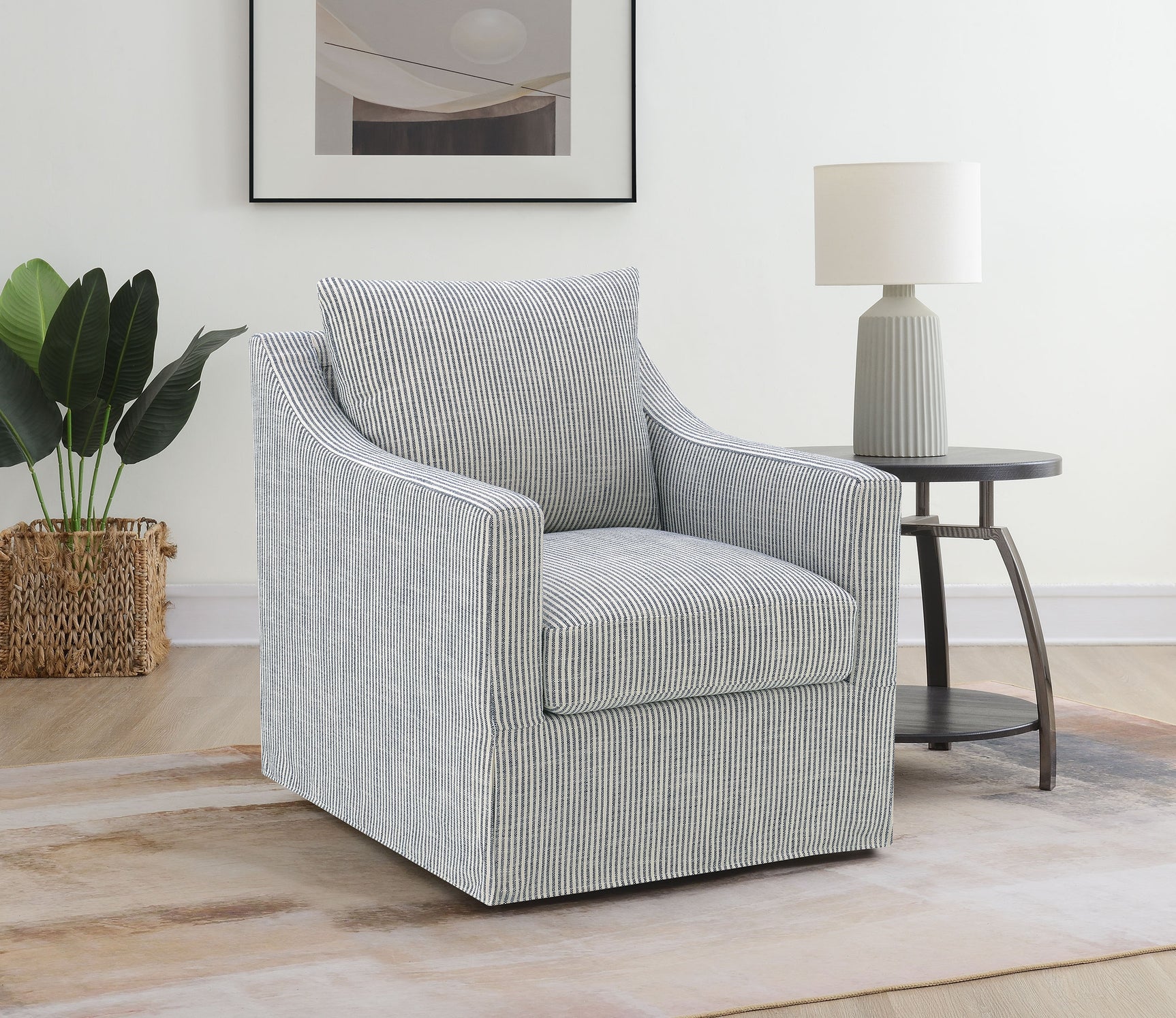 Winter Upholstered Sloped Arm Accent Swivel Chair Grey - Tampa Furniture Outlet