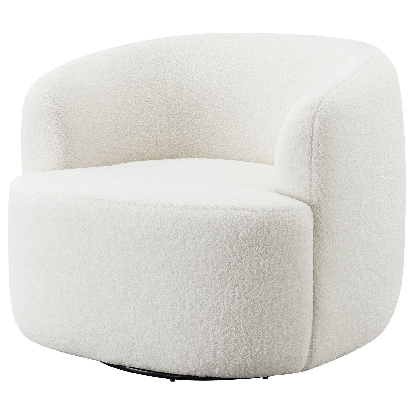 Hudson Faux Sheepskin Upholstered Swivel Chair Natural - Tampa Furniture Outlet