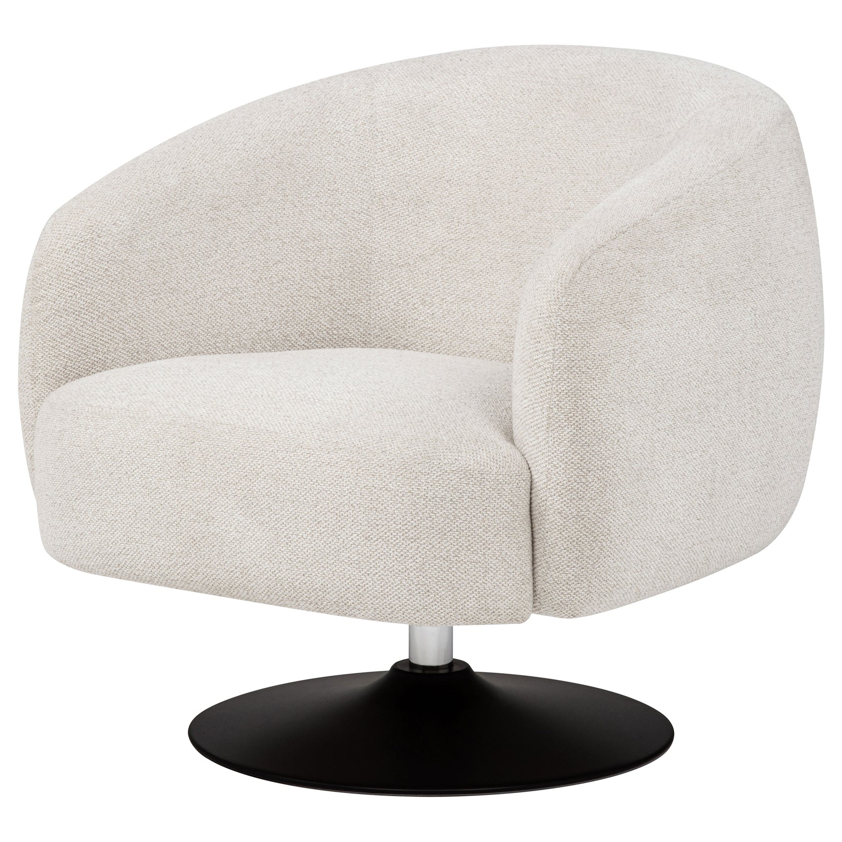 Dave Upholstered Barrel Back Swivel Club Chair Beige - Tampa Furniture Outlet