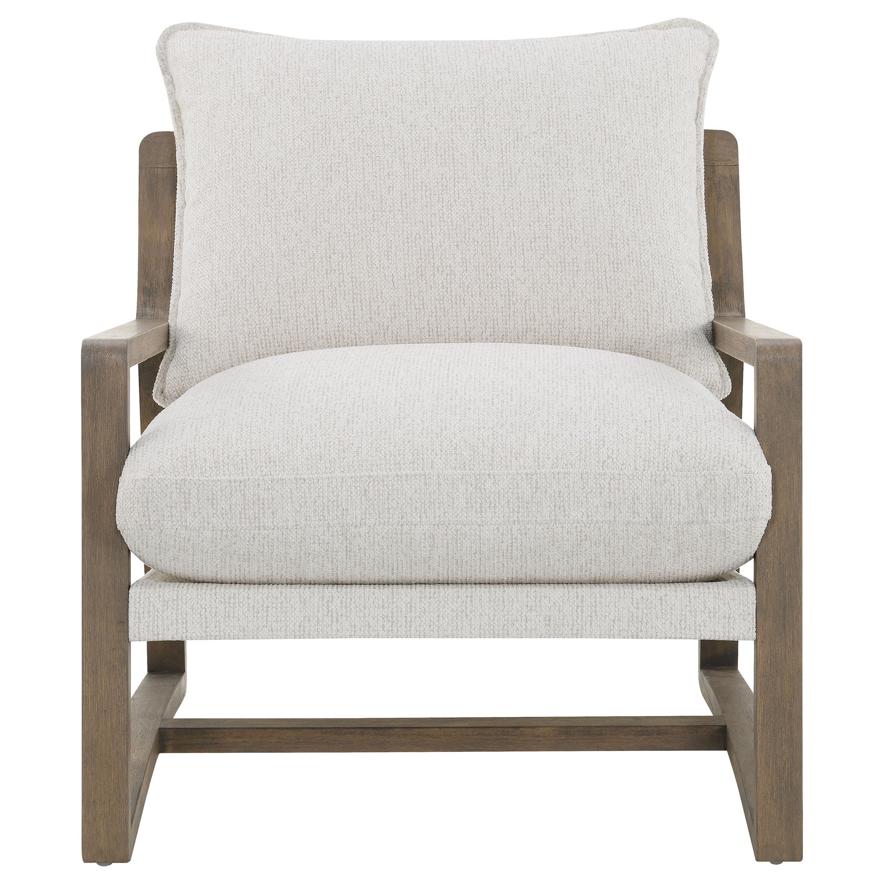 Geneva Boucle Upholstered Wood Arm Accent Chair Sand - Tampa Furniture Outlet