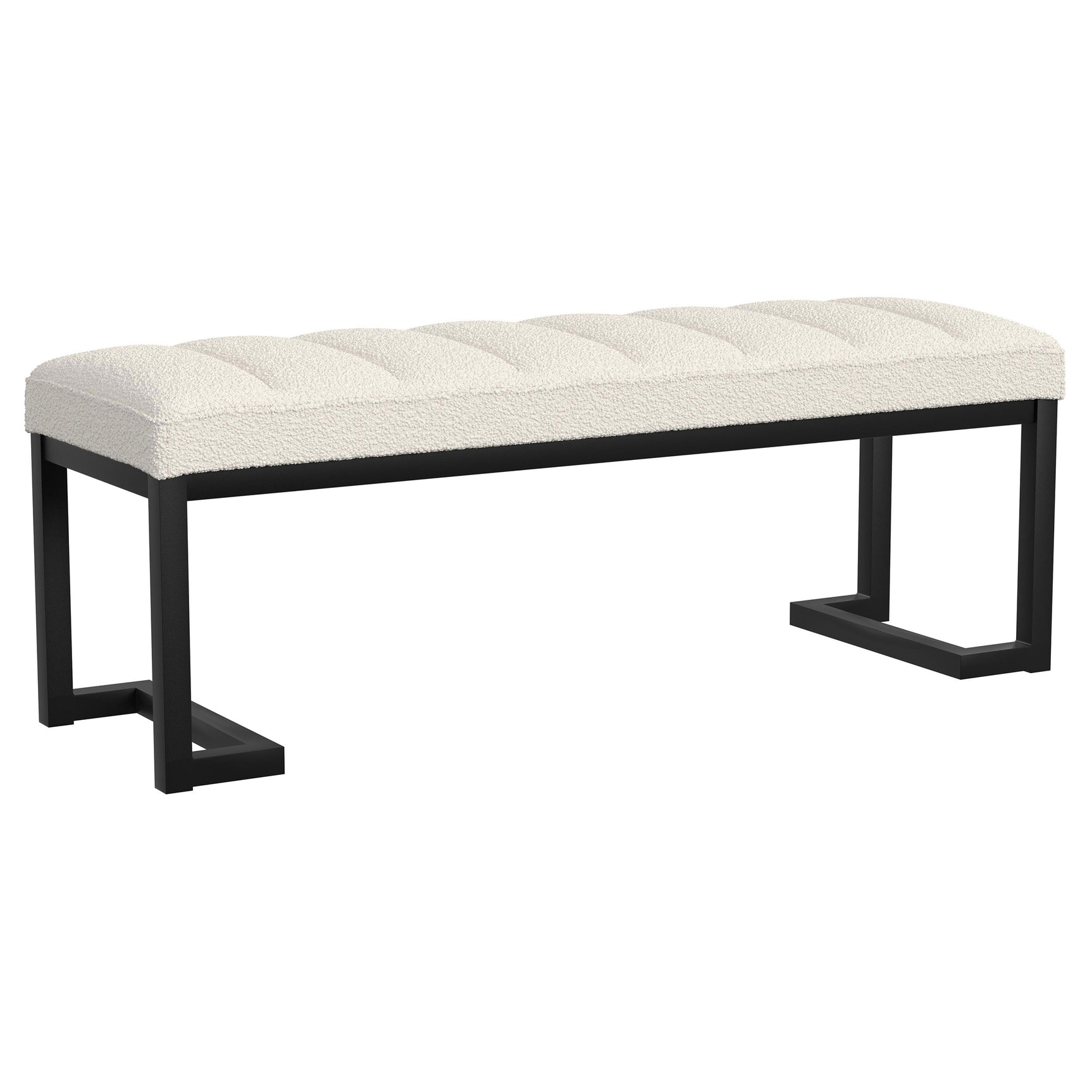 Tampa Furniture Outlet - Coaster - Mesa Boucle Upholstered Tufted Accent Bench Vanilla - 907514