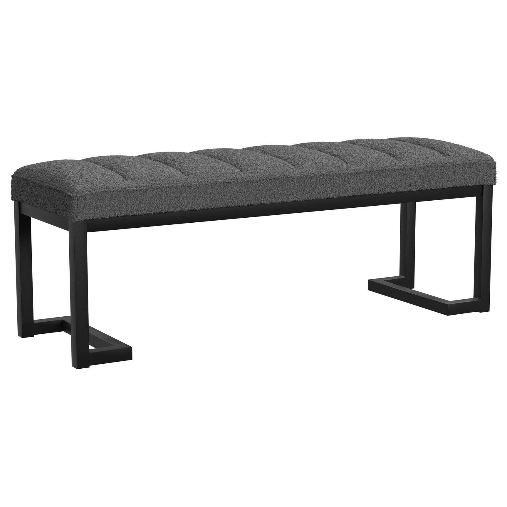 Tampa Furniture Outlet - Coaster - Mesa Boucle Upholstered Tufted Accent Bench Charcoal - 907516
