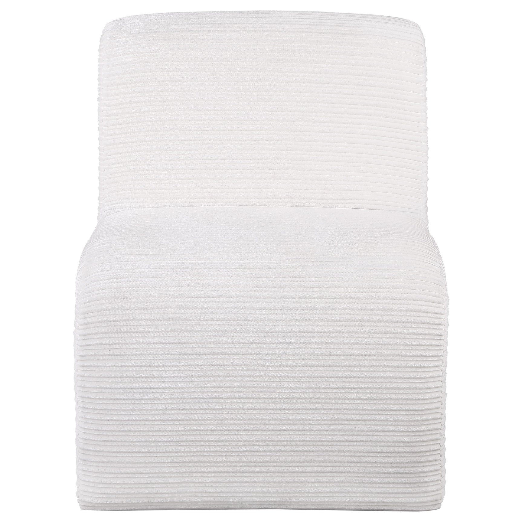 Drayton Upholstered Curved Armless Accent Chair Ivory - Tampa Furniture Outlet