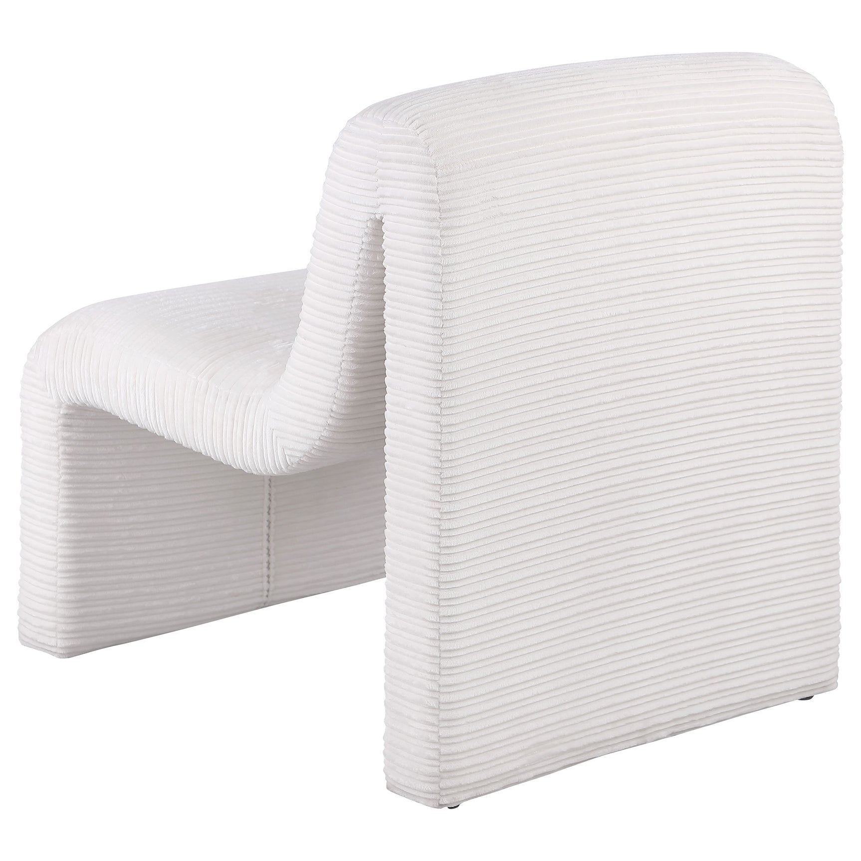 Drayton Upholstered Curved Armless Accent Chair Ivory - Tampa Furniture Outlet