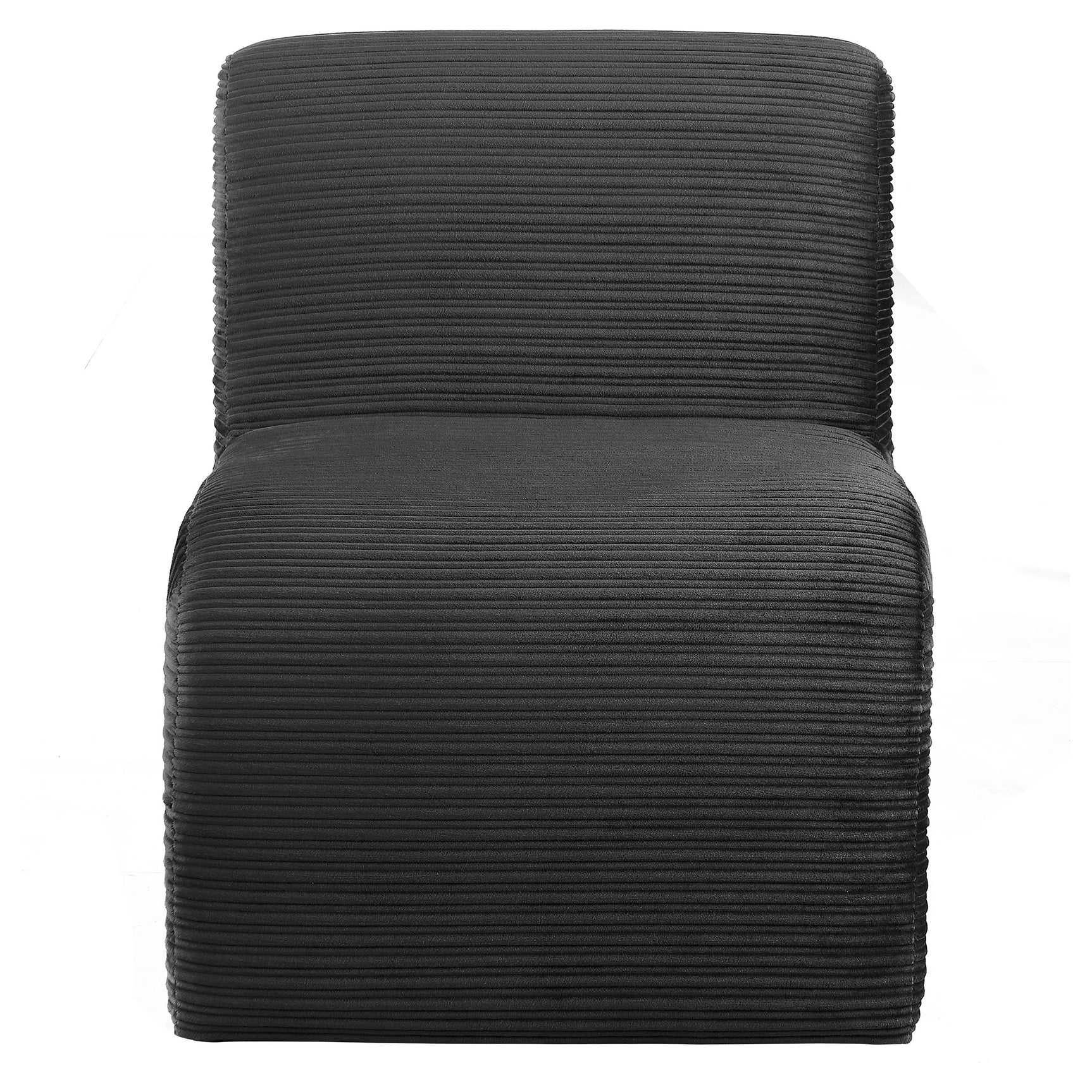 Drayton Upholstered Curved Armless Accent Chair Black - Tampa Furniture Outlet
