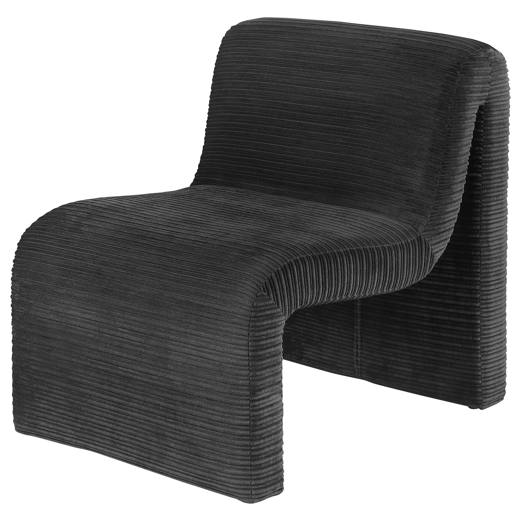 Drayton Upholstered Curved Armless Accent Chair Black - Tampa Furniture Outlet