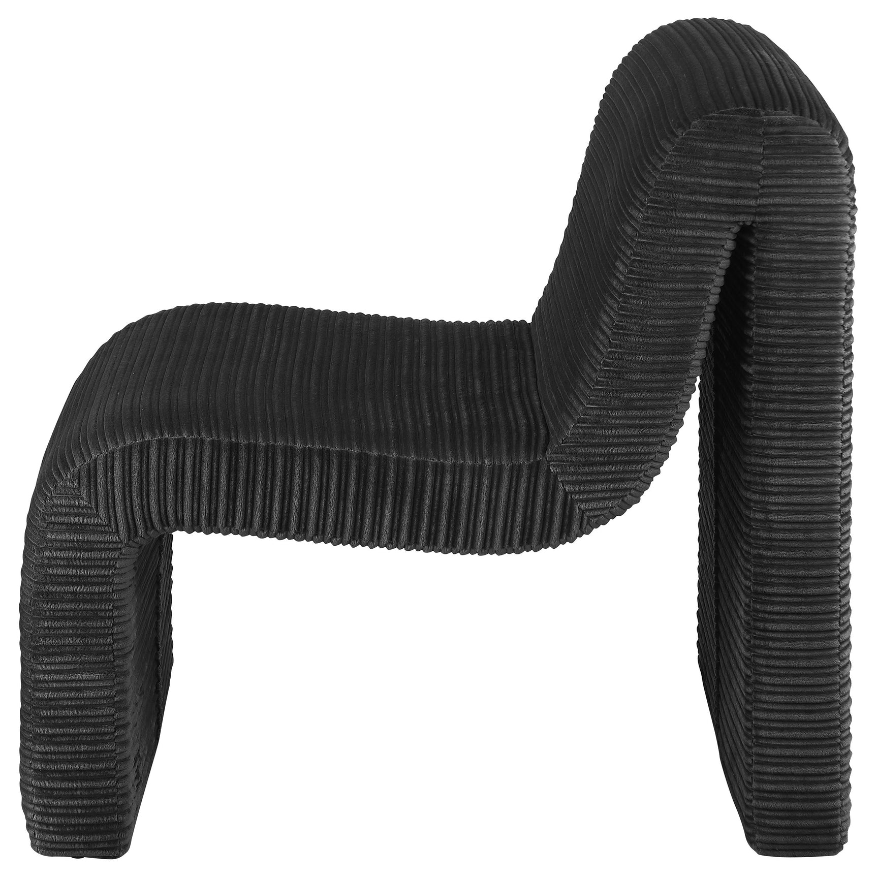 Drayton Upholstered Curved Armless Accent Chair Black - Tampa Furniture Outlet