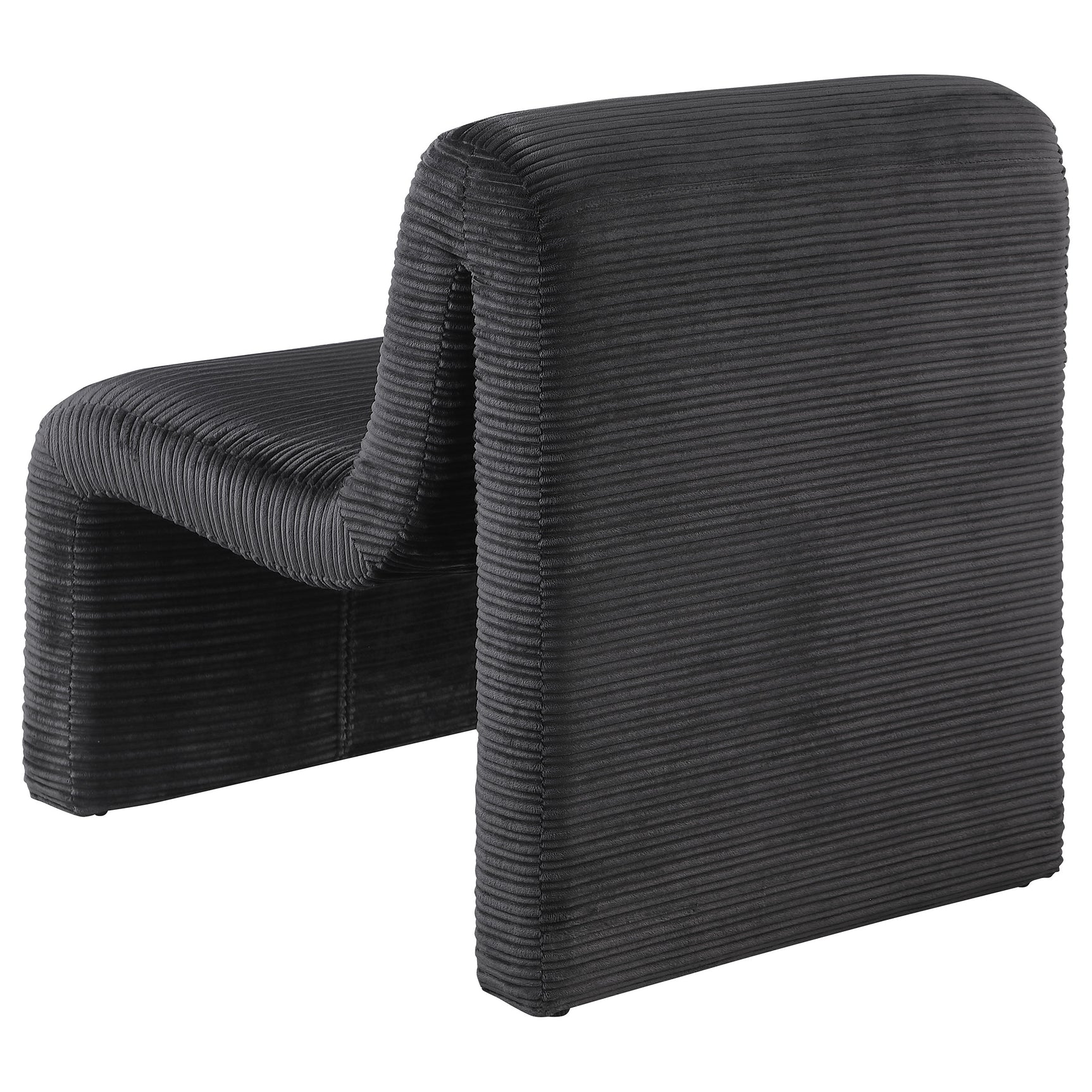 Drayton Upholstered Curved Armless Accent Chair Black - Tampa Furniture Outlet