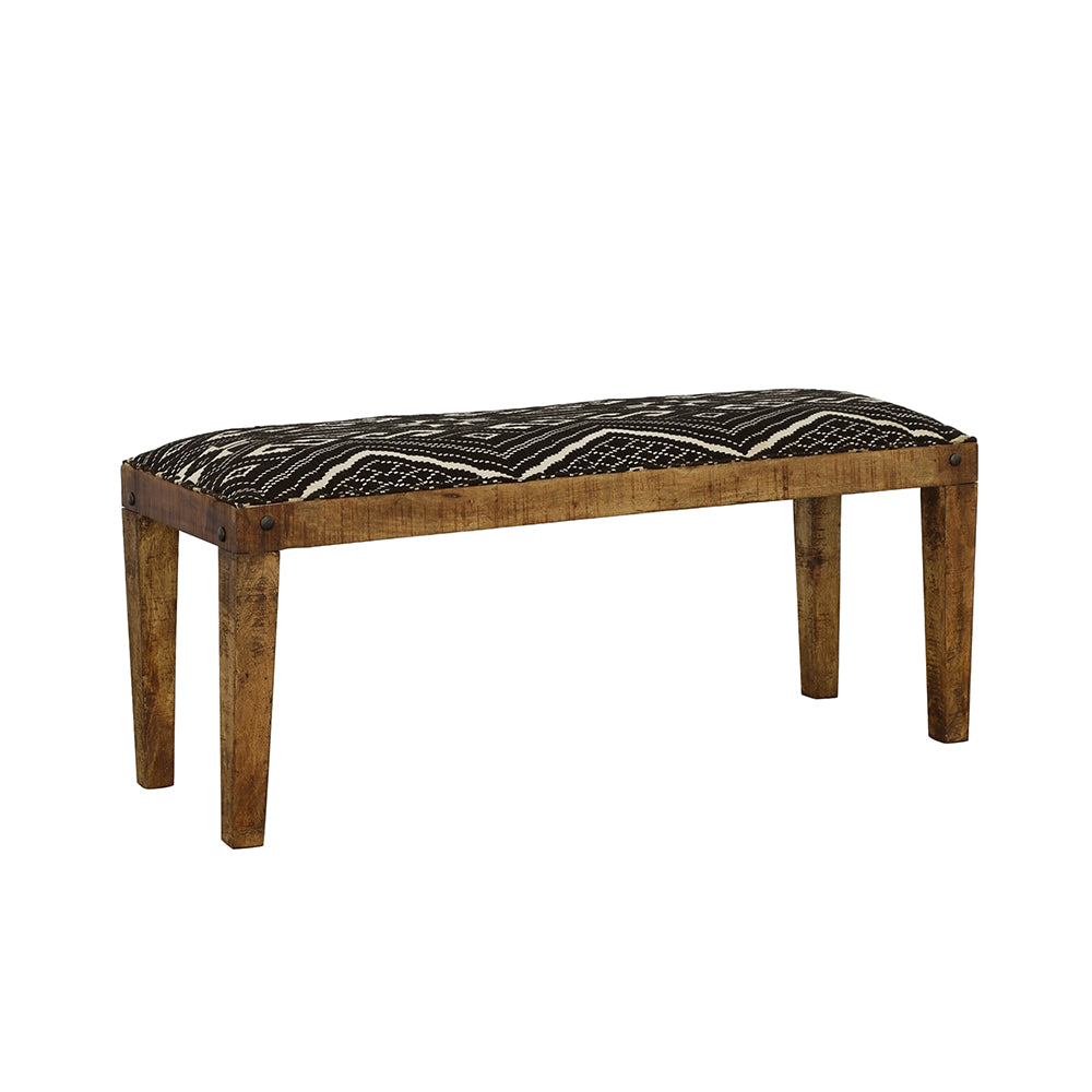 Tampa Furniture Outlet - Coaster - Lamont Fabric Upholstered Accent Bench Black and Natural - 910177