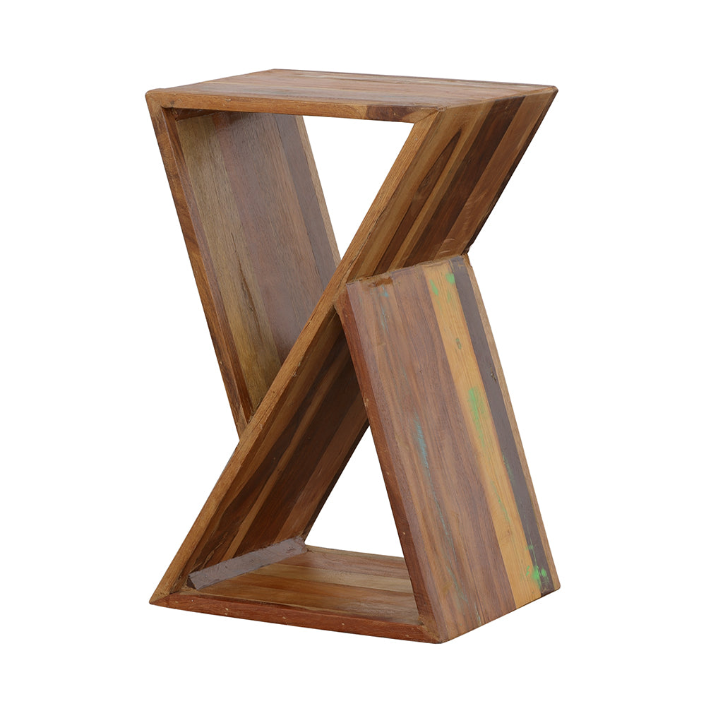 Lily Solid Reclaimed Wood Accent Side Table Natural - Tampa Furniture Outlet