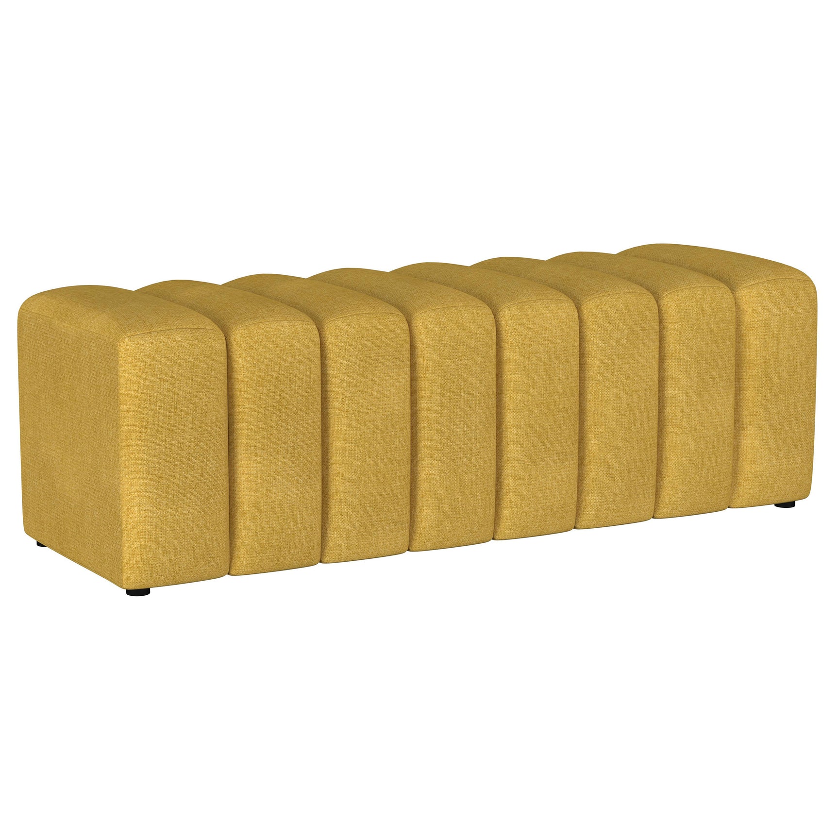 Tampa Furniture Outlet - Coaster - Summer Fabric Upholstered Tufted Accent Bench Mustard Yellow - 910292