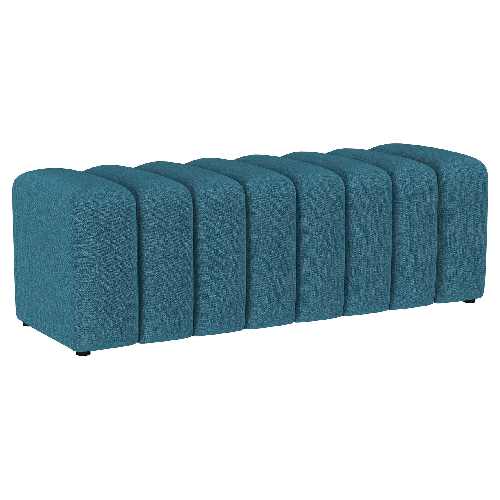 Tampa Furniture Outlet - Coaster - Summer Fabric Upholstered Tufted Accent Bench Peacock Blue - 910293