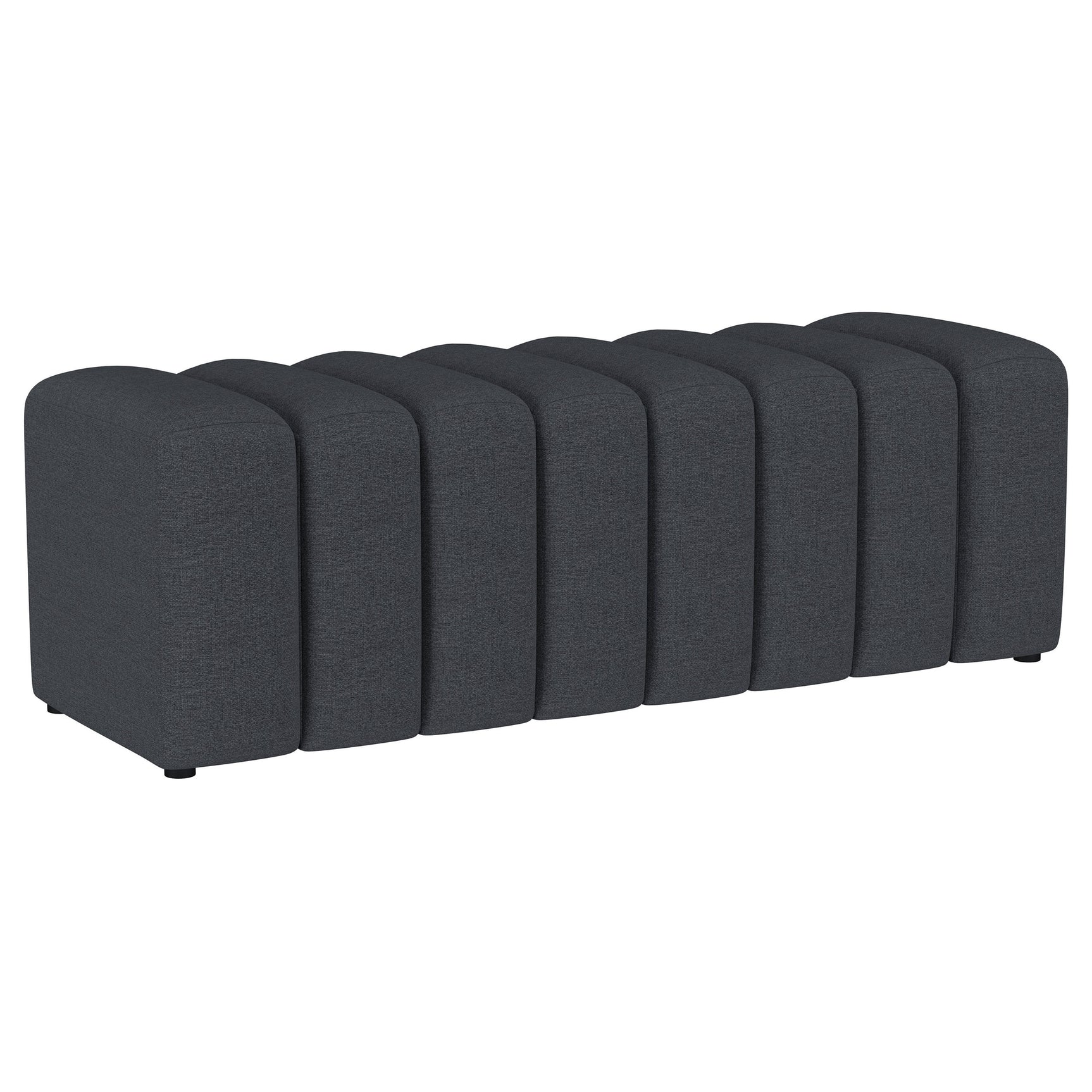 Tampa Furniture Outlet - Coaster - Summer Fabric Upholstered Tufted Accent Bench Charcoal - 910294