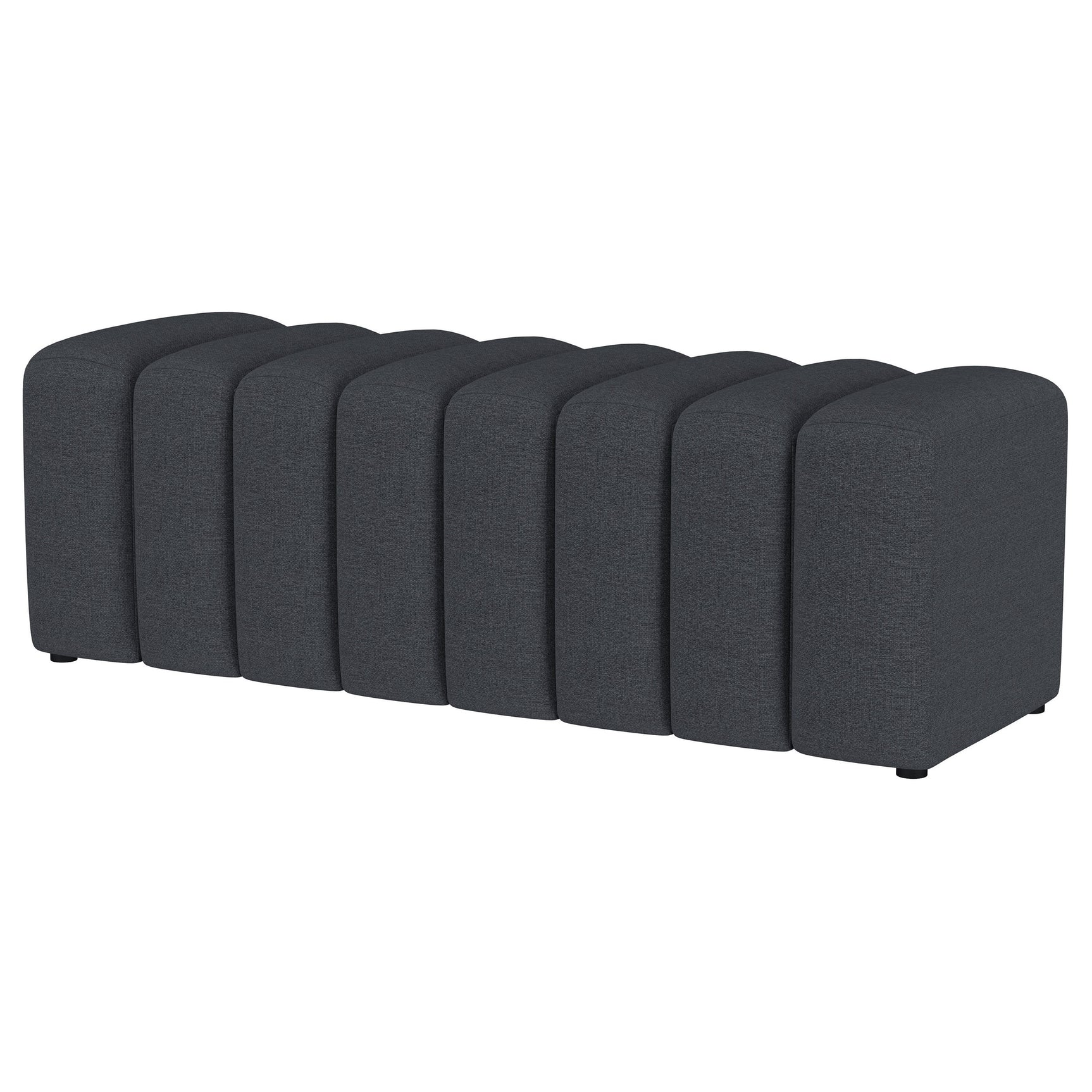 Summer Fabric Upholstered Tufted Accent Bench Charcoal