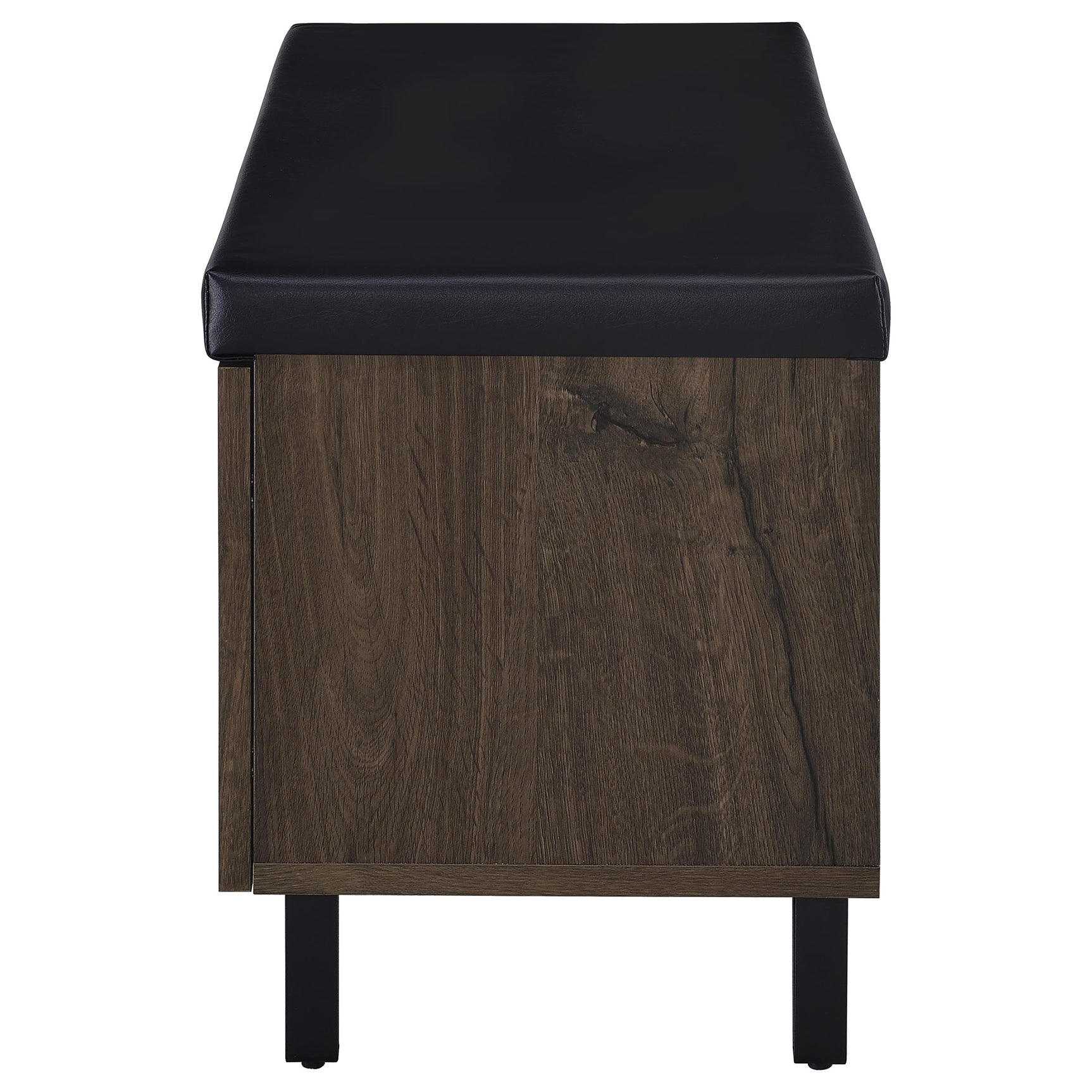 Brixton 2-door Padded Entryway Shoe Storage Bench Smoked Oak - Tampa Furniture Outlet