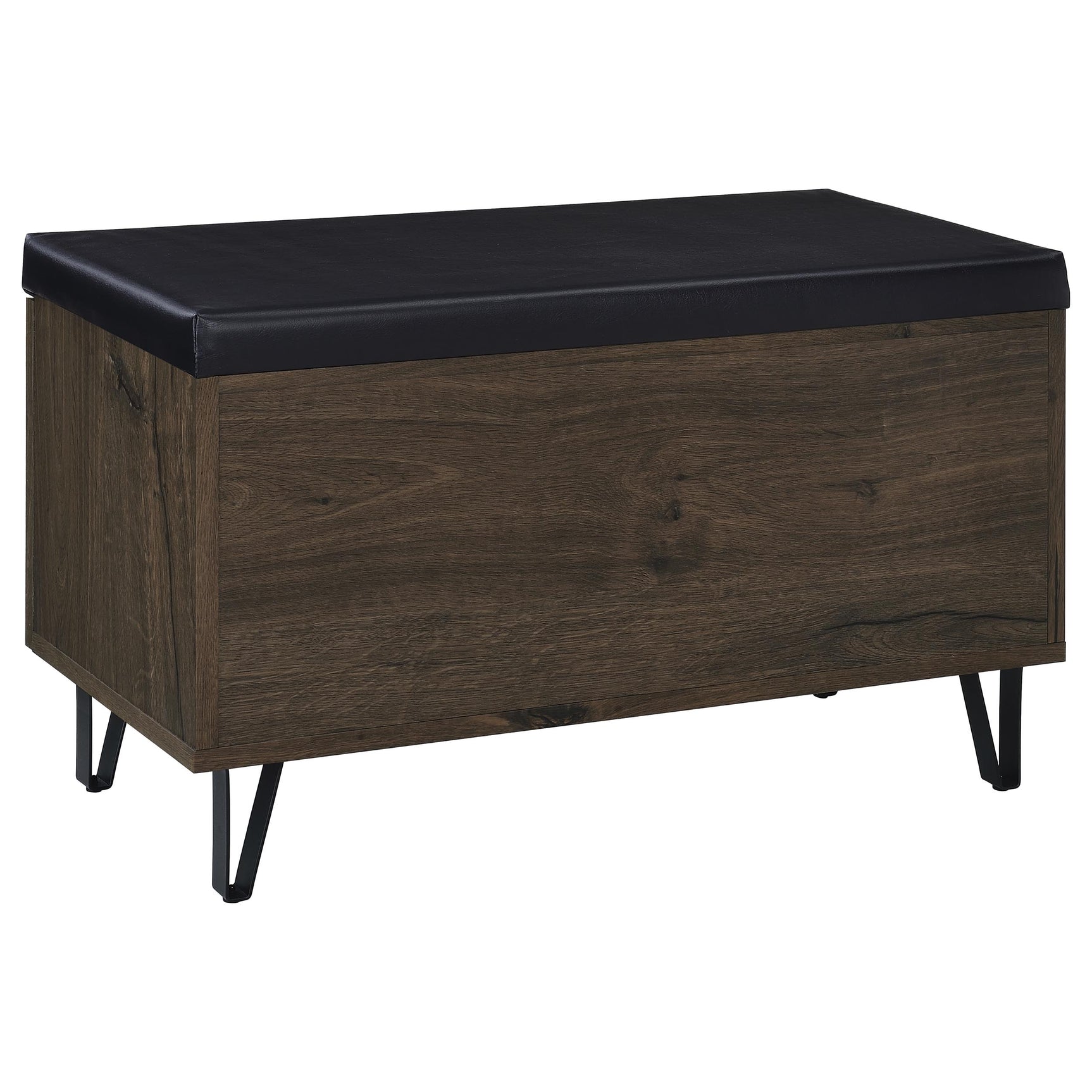 Brixton 2-door Padded Entryway Shoe Storage Bench Smoked Oak - Tampa Furniture Outlet