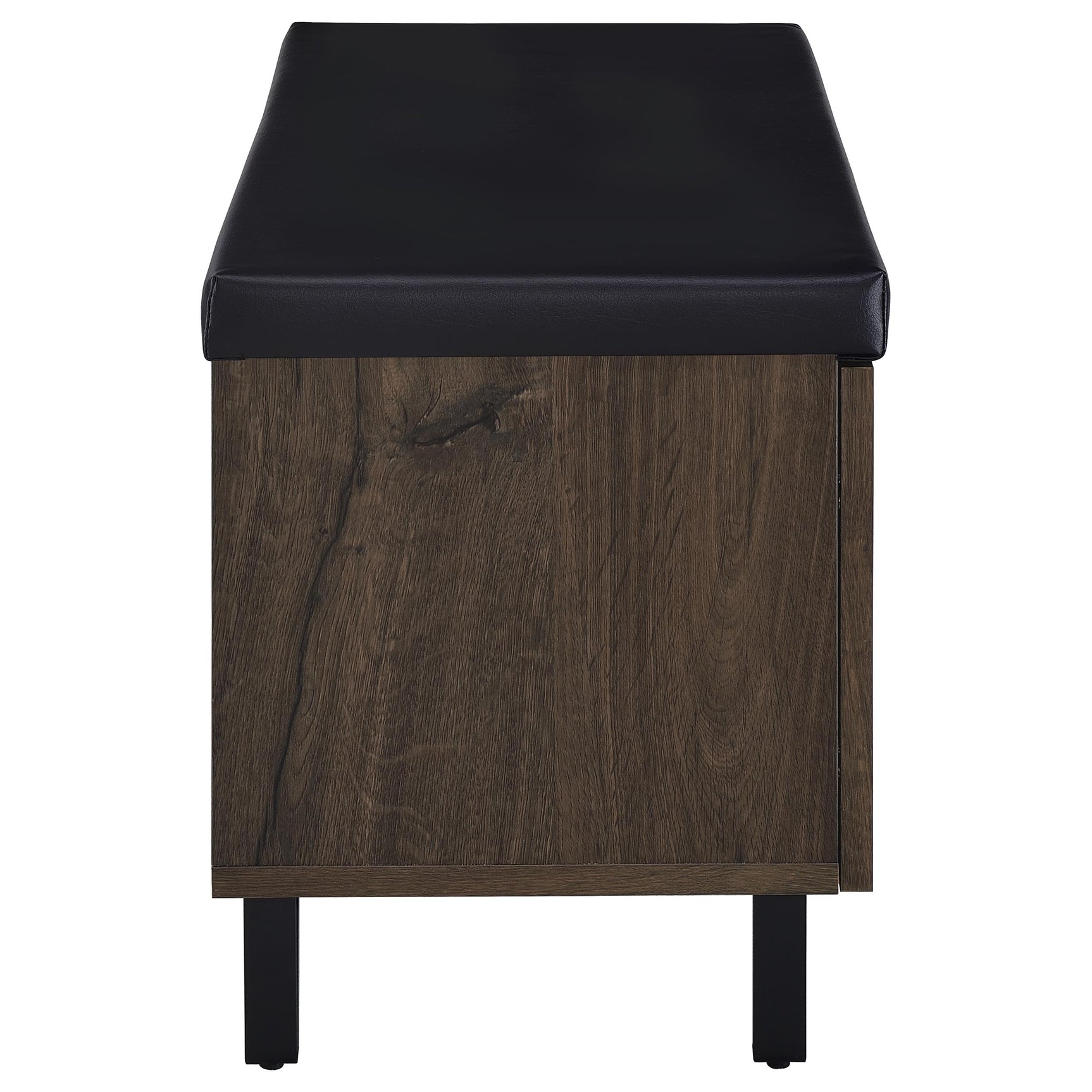 Brixton 2-door Padded Entryway Shoe Storage Bench Smoked Oak - Tampa Furniture Outlet