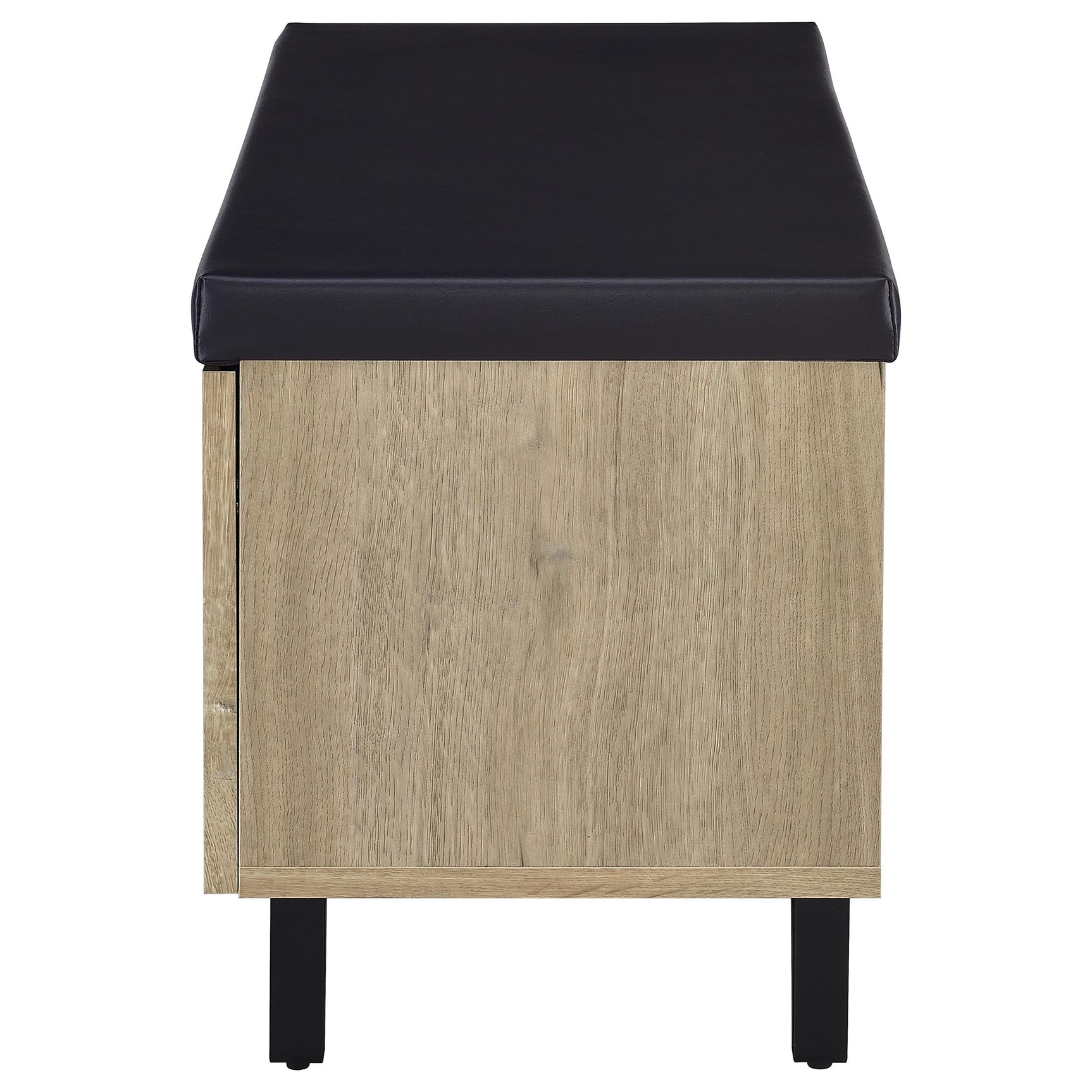 Brixton 2-door Padded Entryway Shoe Storage Bench White Oak - Tampa Furniture Outlet