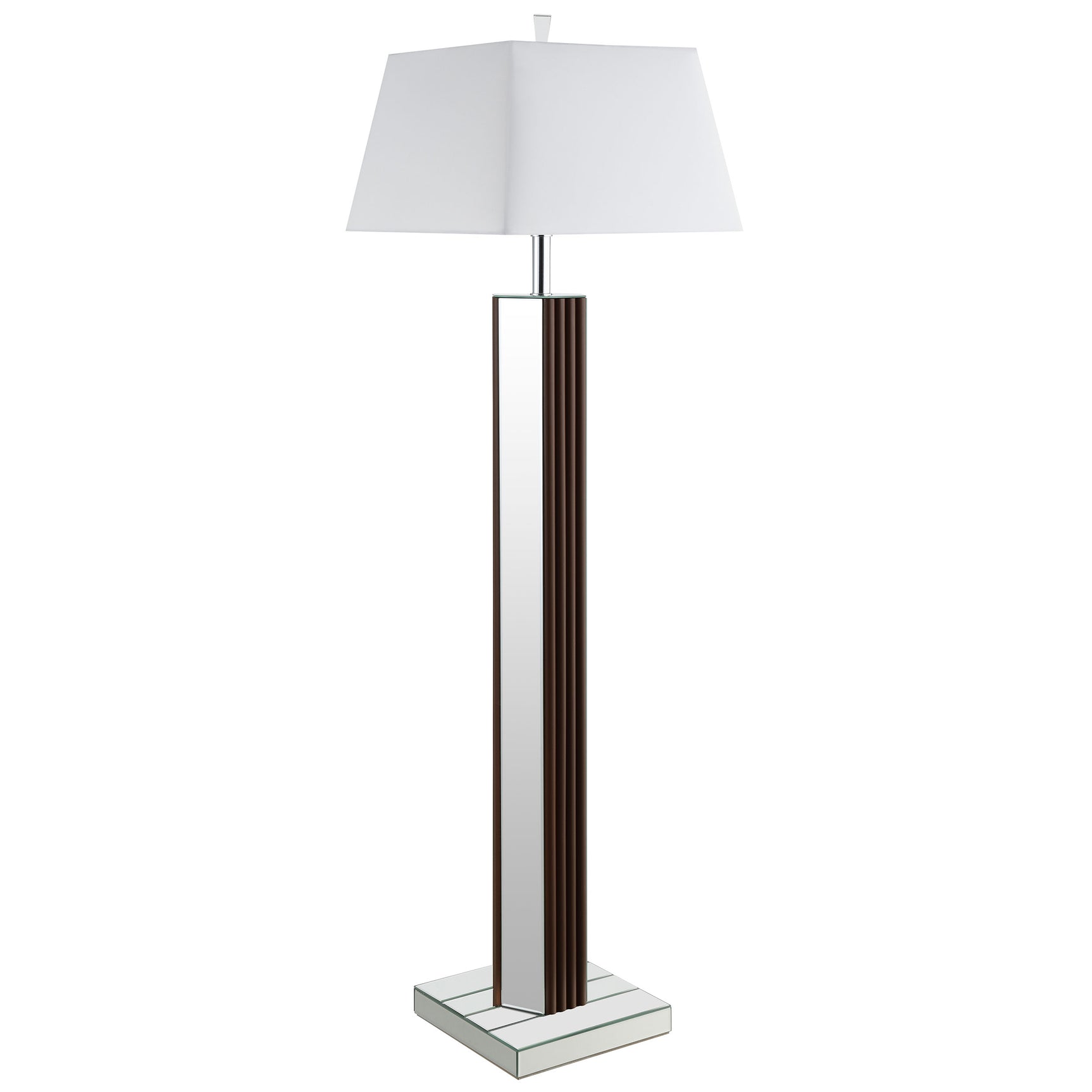 Tampa Furniture Outlet - Coaster - Elena 67-inch Square Tapered Mirrored Floor Lamp Brown - 920178