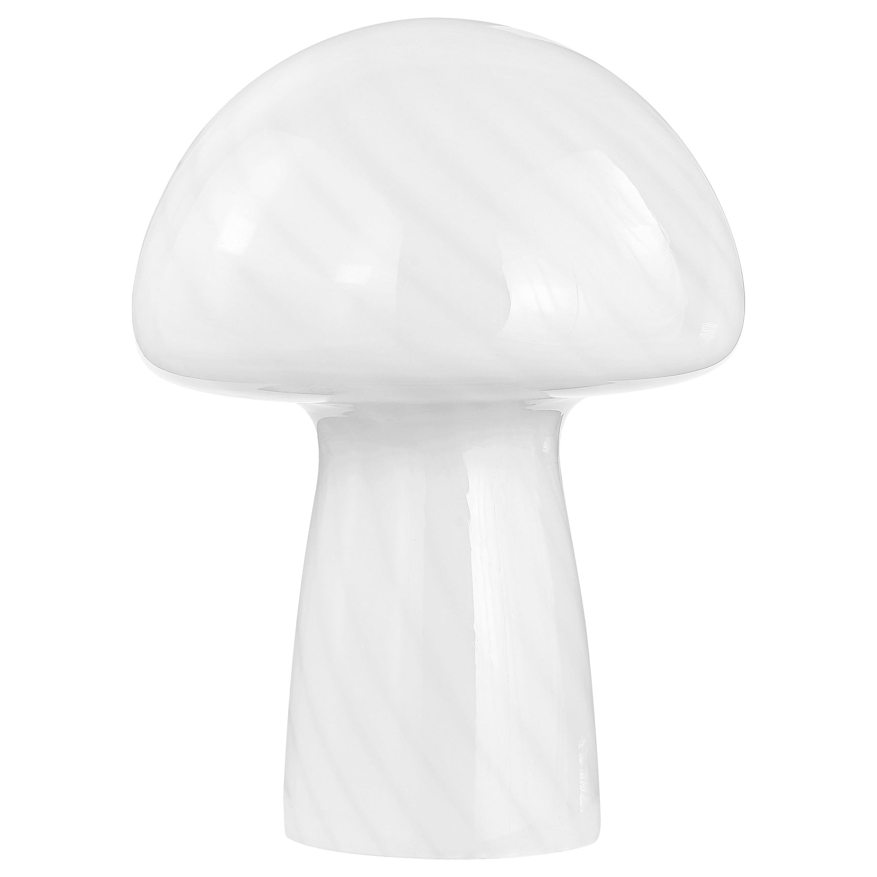 Tampa Furniture Outlet - Coaster - Kanaby Mushroom Shaped Glass Bedside Table Lamp White - 920249