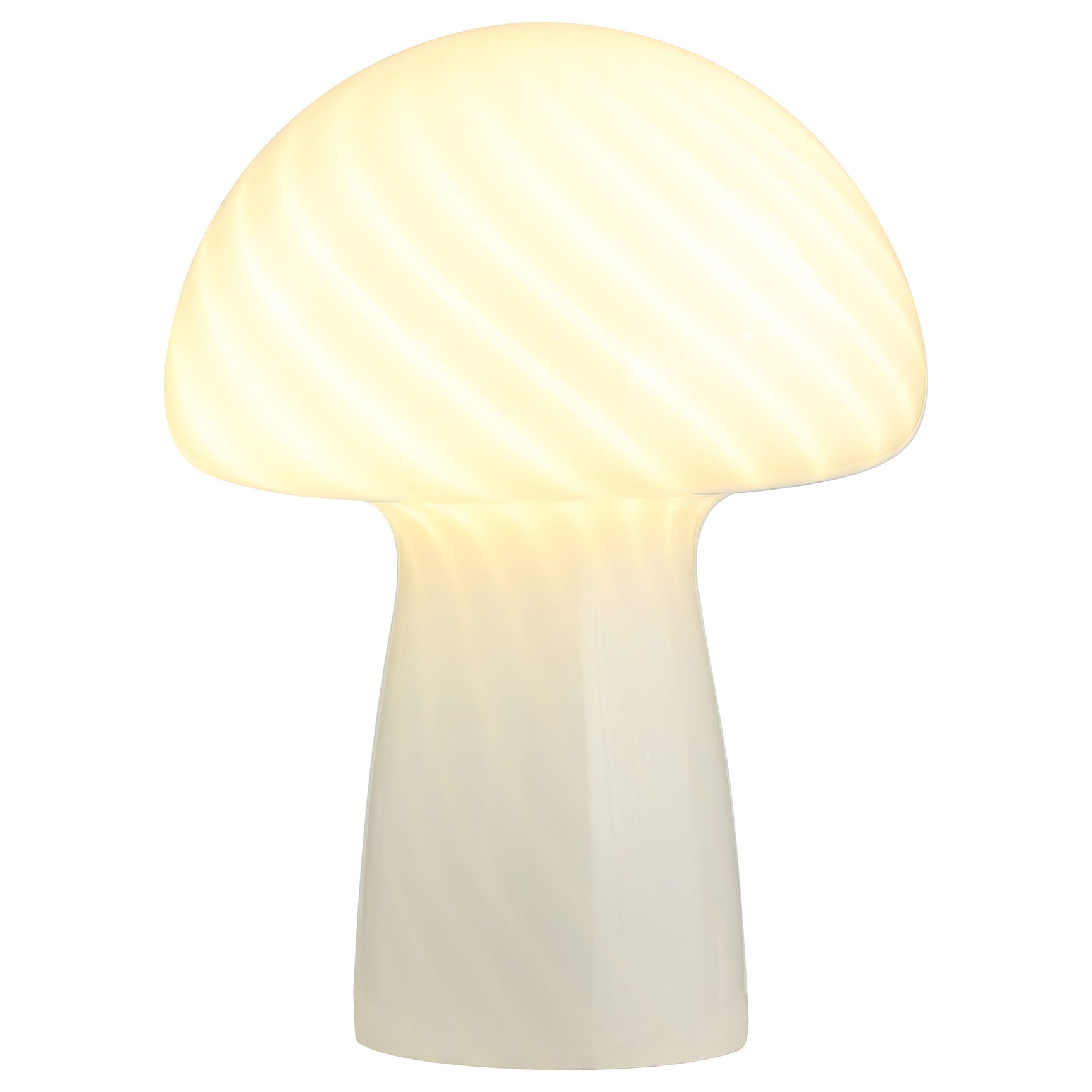 Kanaby Mushroom Shaped Glass Bedside Table Lamp White - Tampa Furniture Outlet