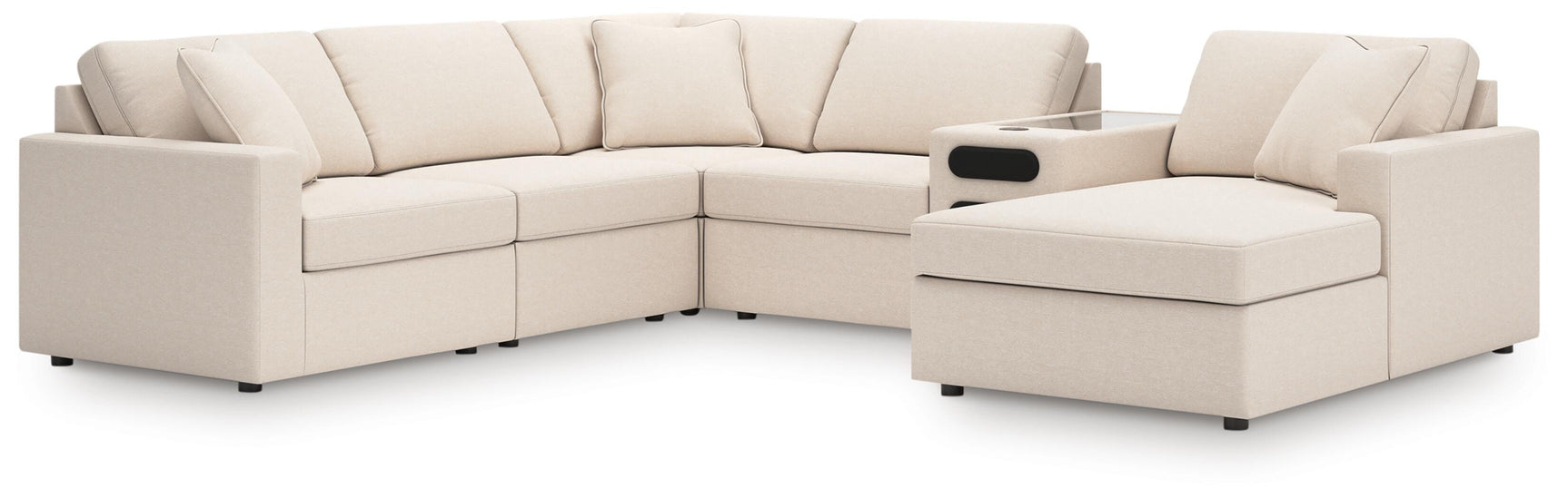 Tampa Furniture Outlet - Ashley Furniture - Modmax 6-Piece Sectional with Audio System and Chaise - RAF 6-Piece Sectional with Audio System and Chaise - 92103S51