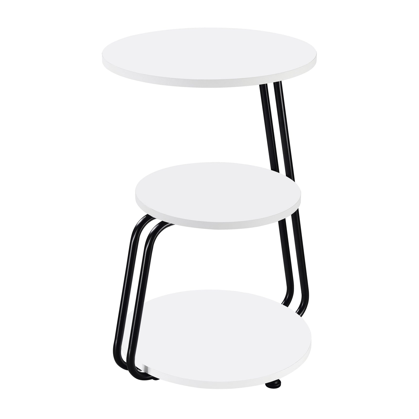 Tampa Furniture Outlet - Coaster - Hilly 3-tier Round Accent Side Table White and Black - 930071