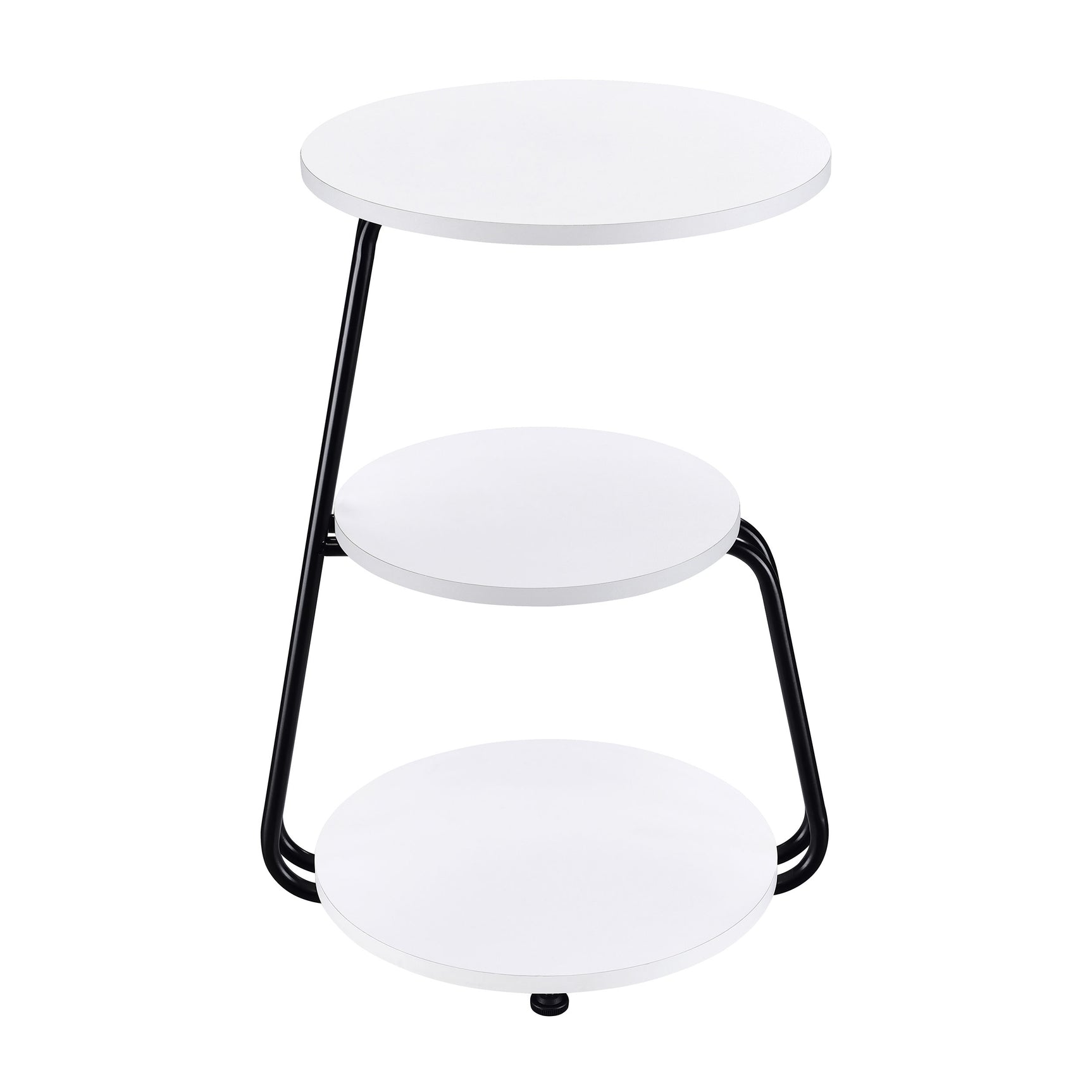 Hilly 3-tier Round Accent Side Table White and Black - Tampa Furniture Outlet
