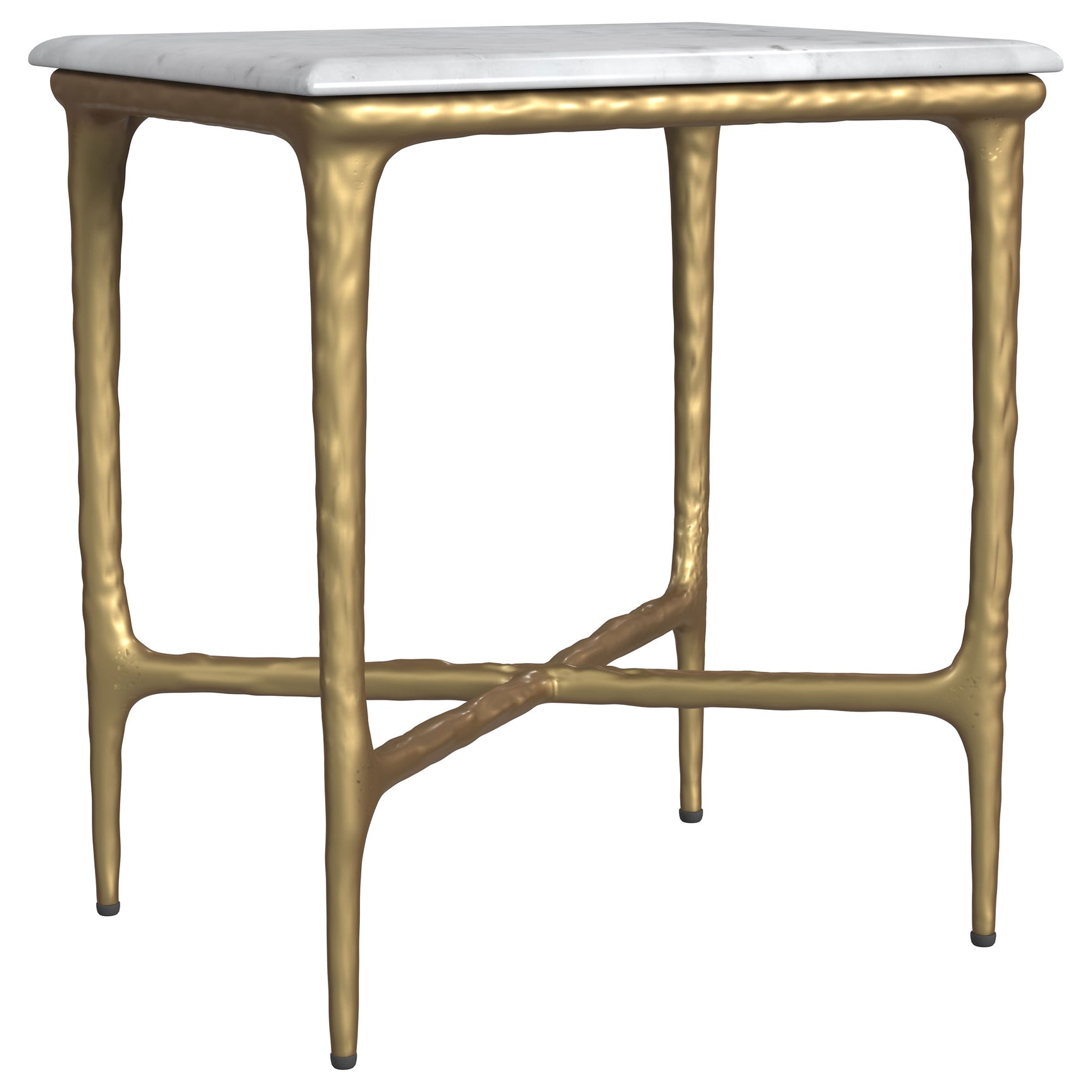 Tampa Furniture Outlet - Coaster - Baldwin Rectangular Marble Top Side Table White and Gold - 930091