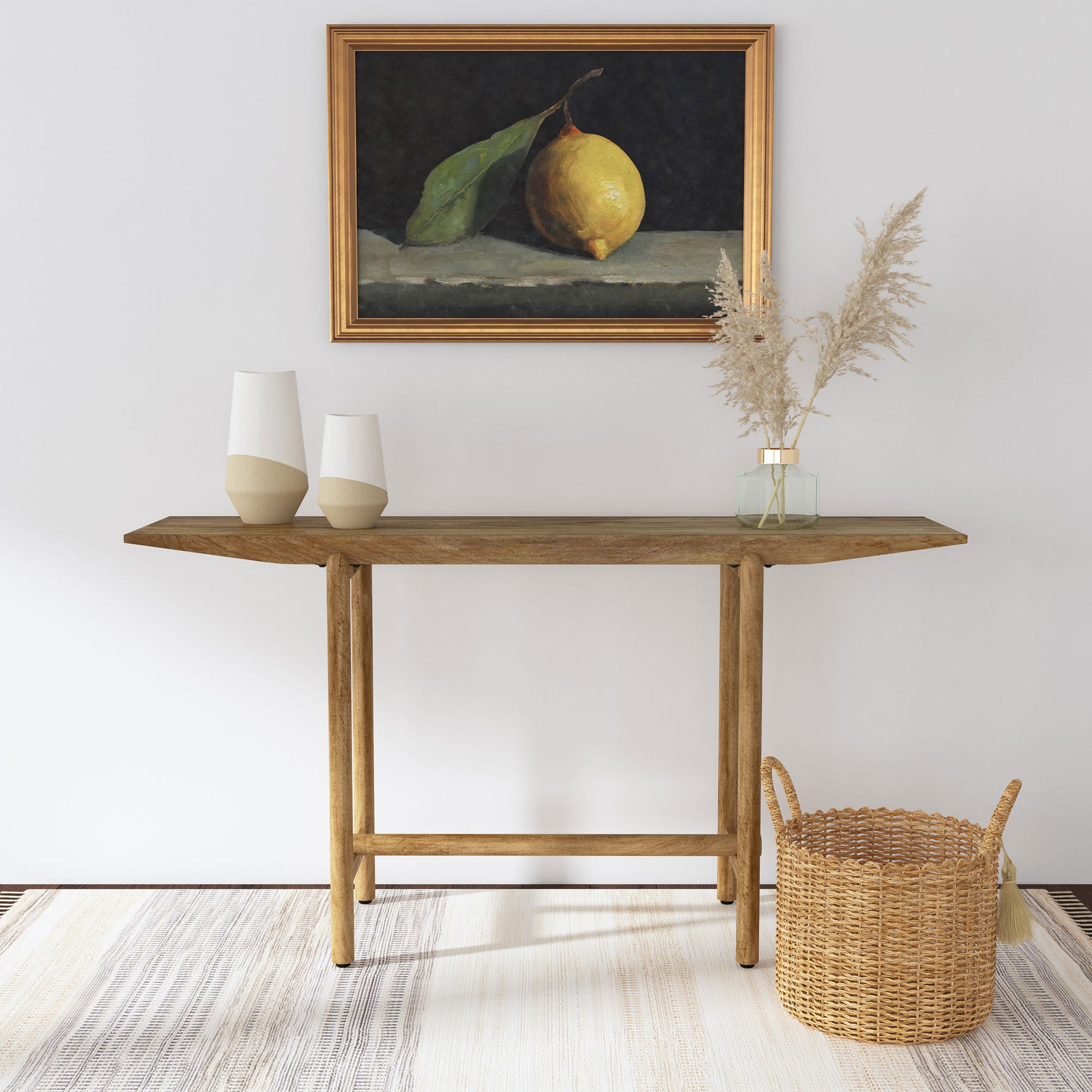 Darius Solid Wood Entryway Console Table Natural Mango - Tampa Furniture Outlet