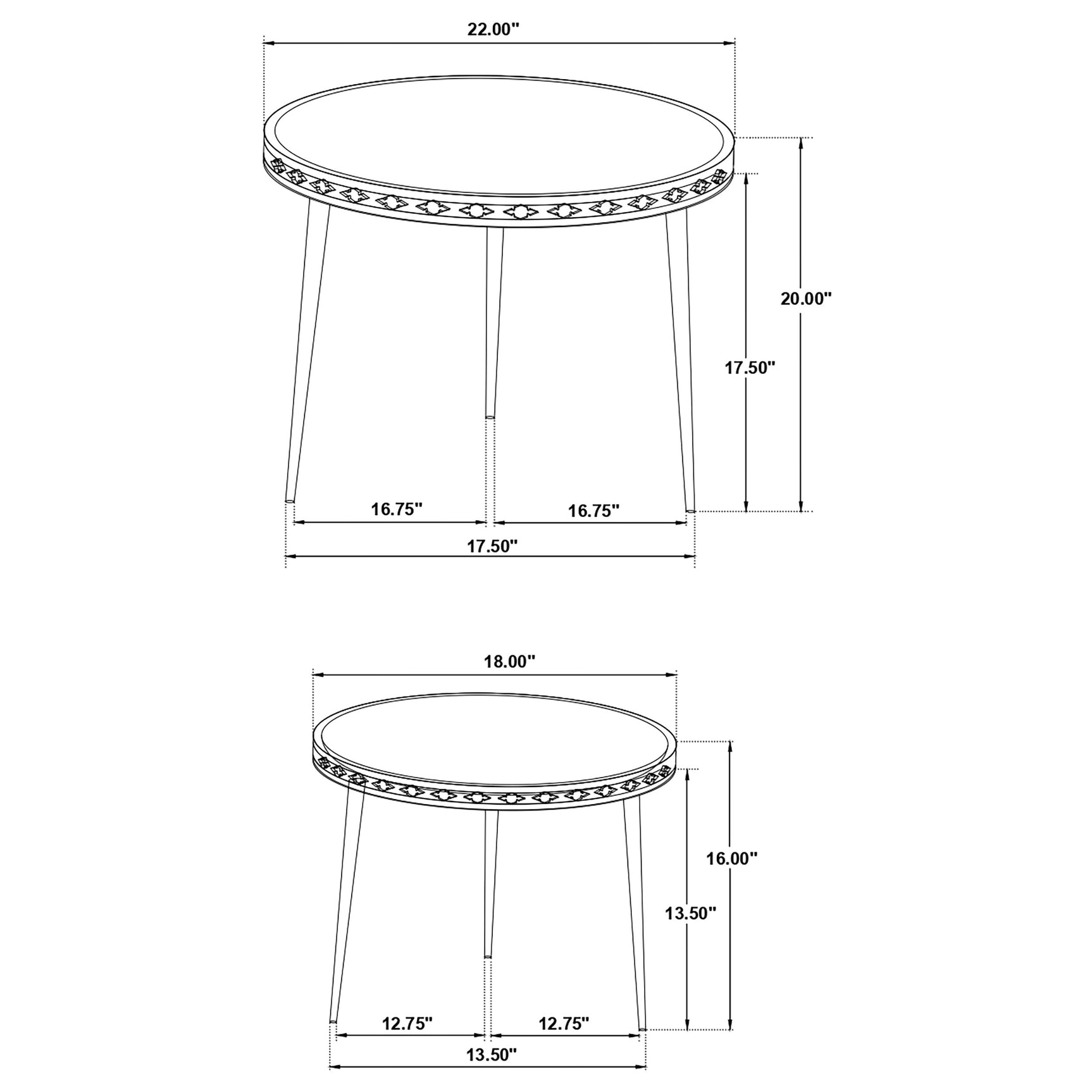 Ollie 2-piece Solid Wood Bone Inlay Nesting Table Natural - Tampa Furniture Outlet