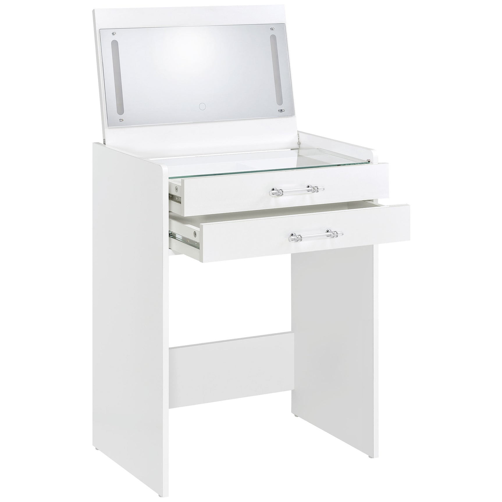 Danbury 3-drawer Makeup Vanity & Stool Set White High Gloss - Tampa Furniture Outlet