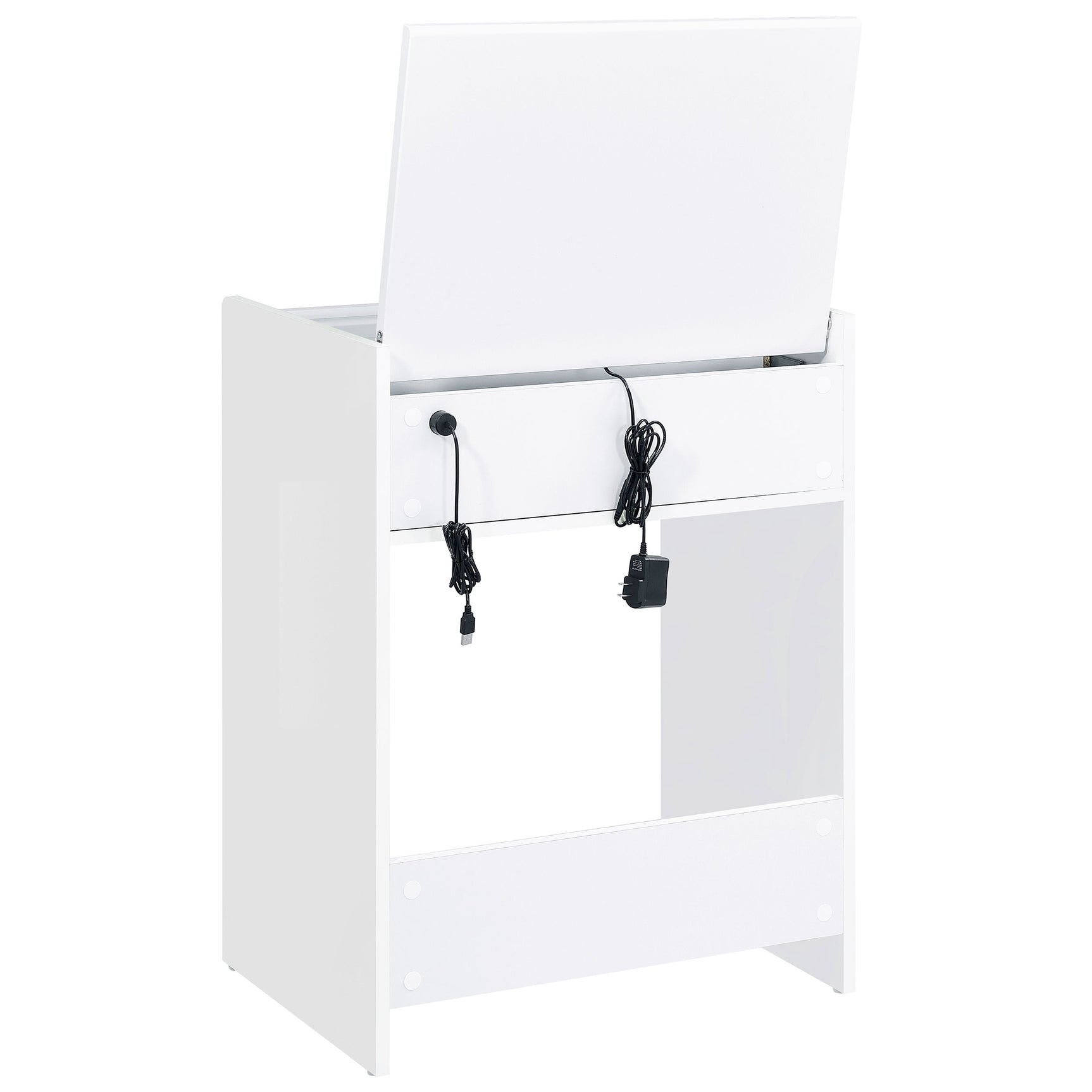 Danbury 3-drawer Makeup Vanity & Stool Set White High Gloss - Tampa Furniture Outlet