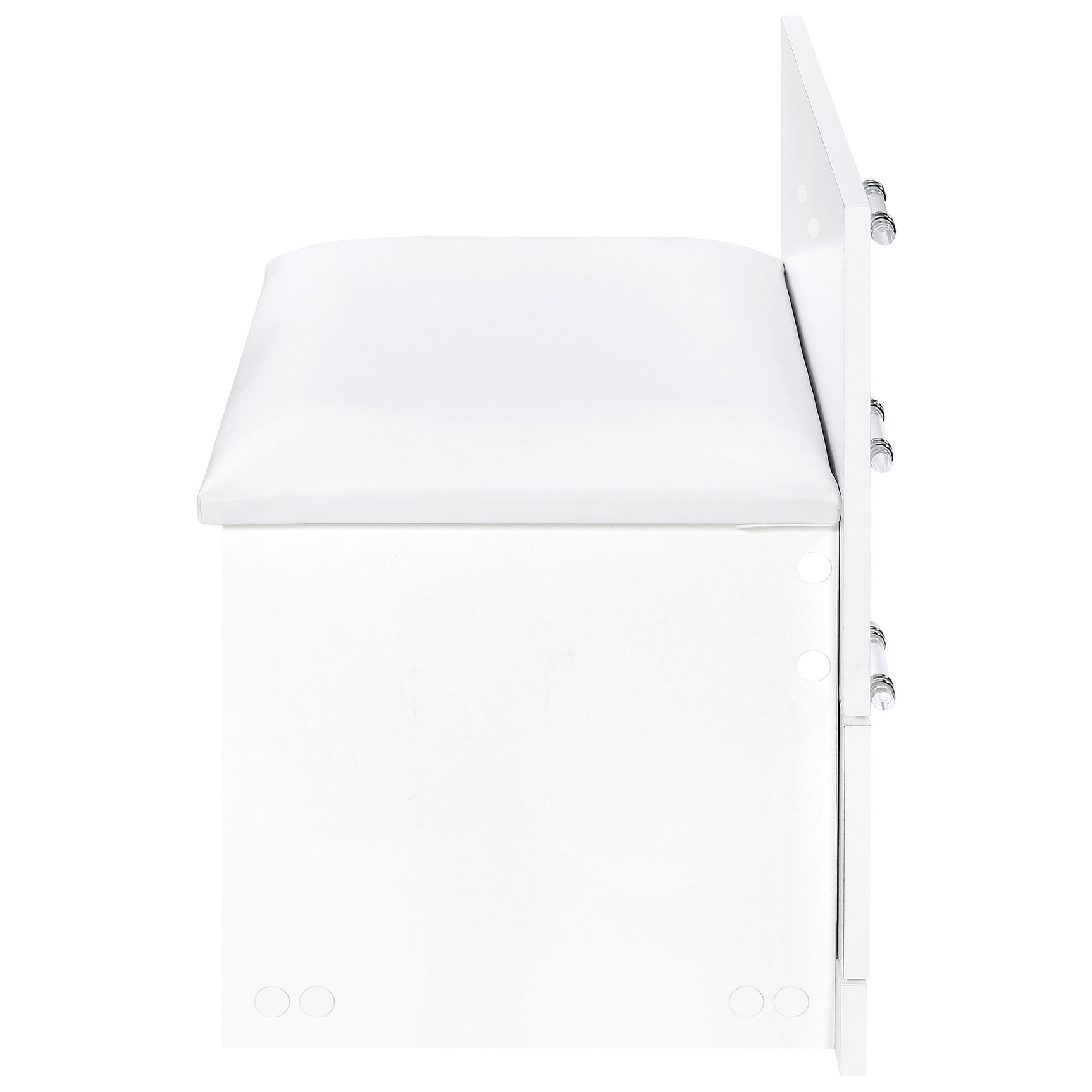 Danbury 3-drawer Makeup Vanity & Stool Set White High Gloss - Tampa Furniture Outlet