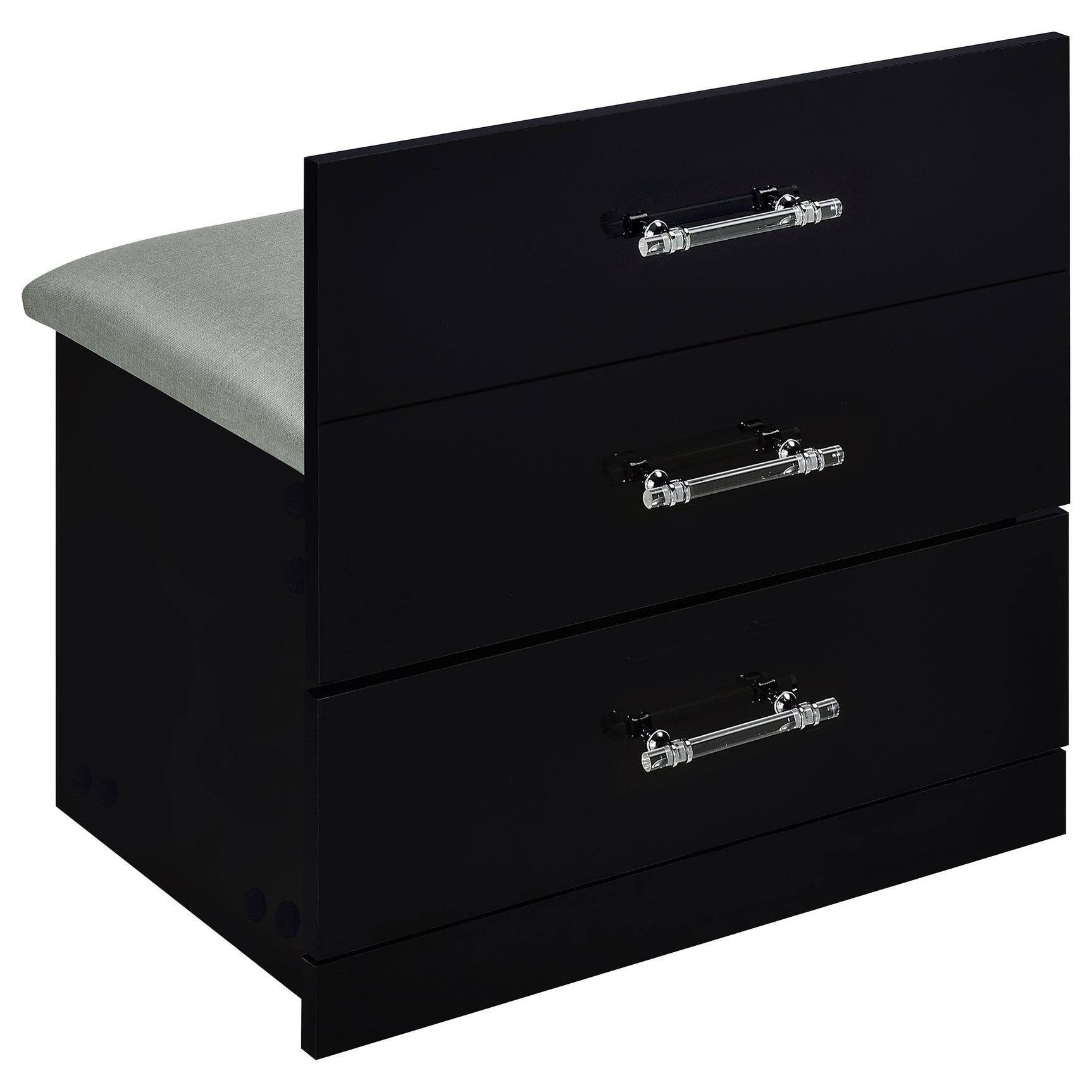 Danbury 3-drawer Makeup Vanity & Stool Set Black High Gloss - Tampa Furniture Outlet