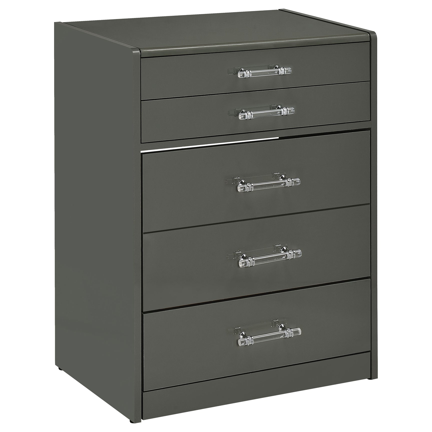 Danbury 3-drawer Makeup Vanity & Stool Set Grey High Gloss - Tampa Furniture Outlet