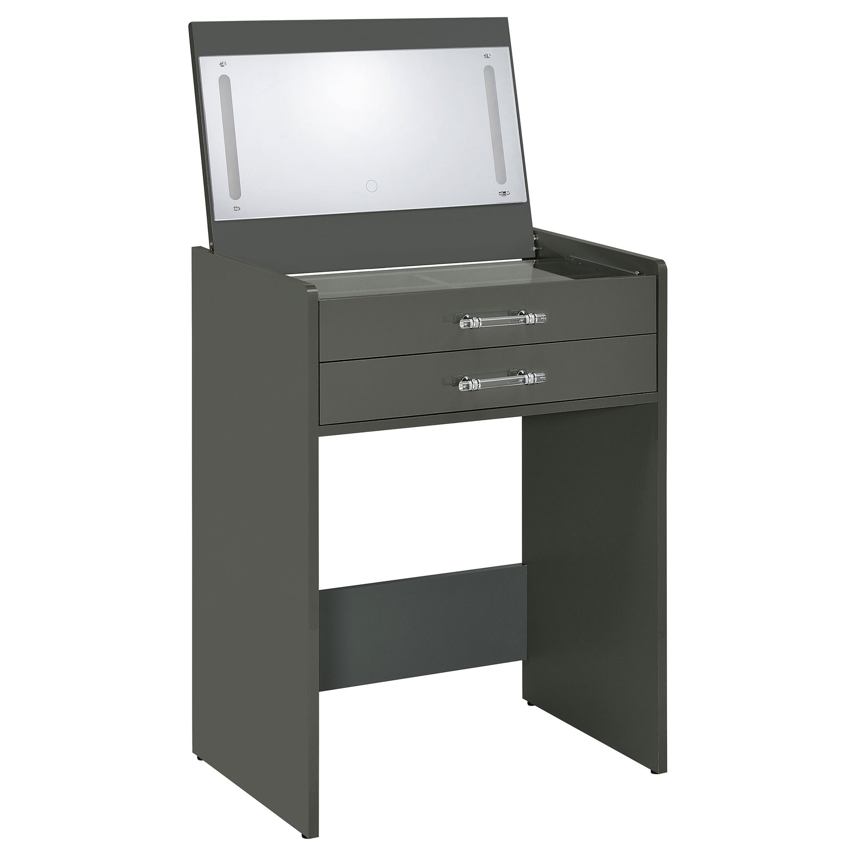 Danbury 3-drawer Makeup Vanity & Stool Set Grey High Gloss - Tampa Furniture Outlet
